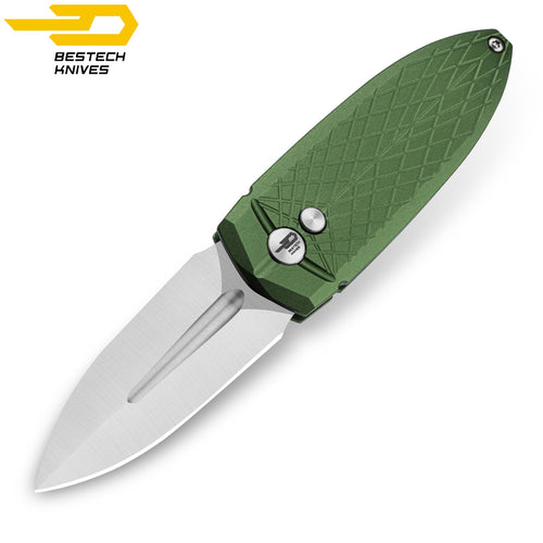 Bestech Faca de Bolso Ququ Aluminio Verde 14C28N