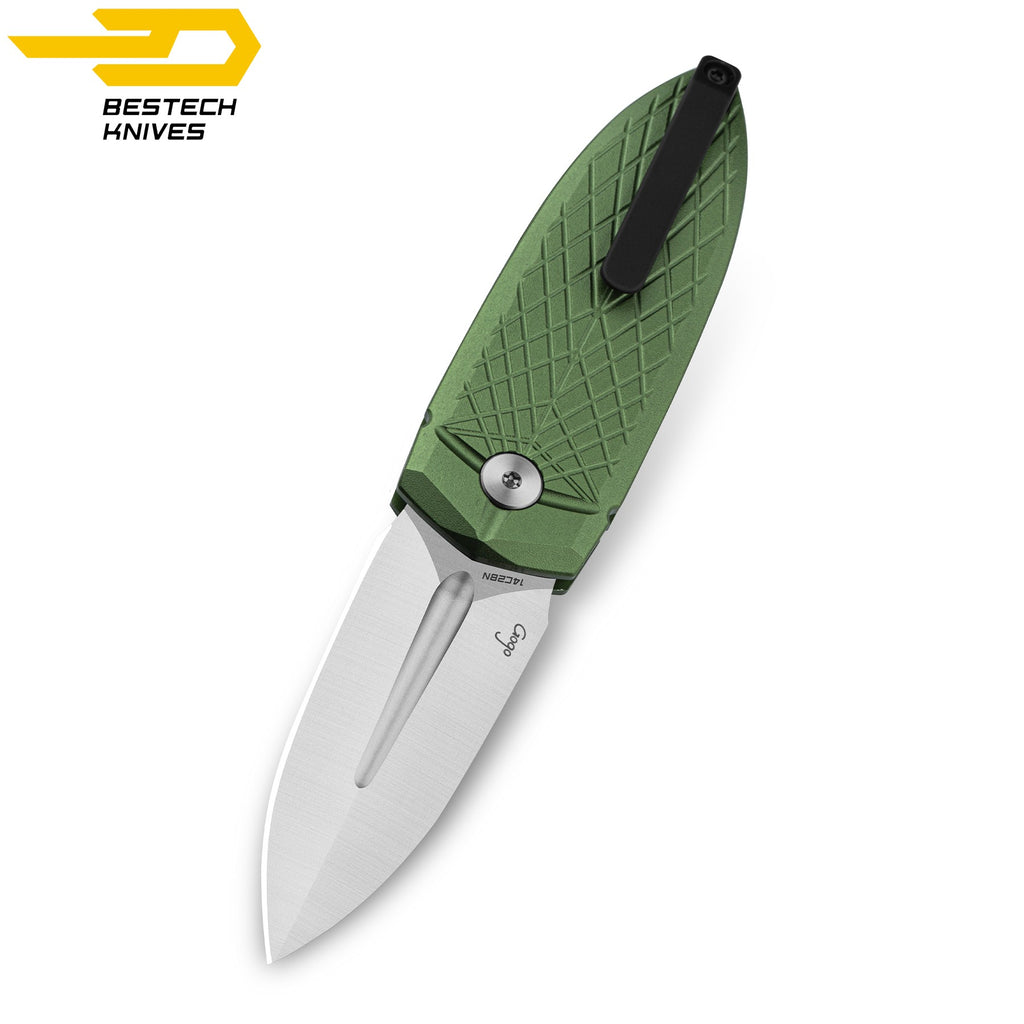 Bestech Faca de Bolso Ququ Aluminio Verde 14C28N — foto 3