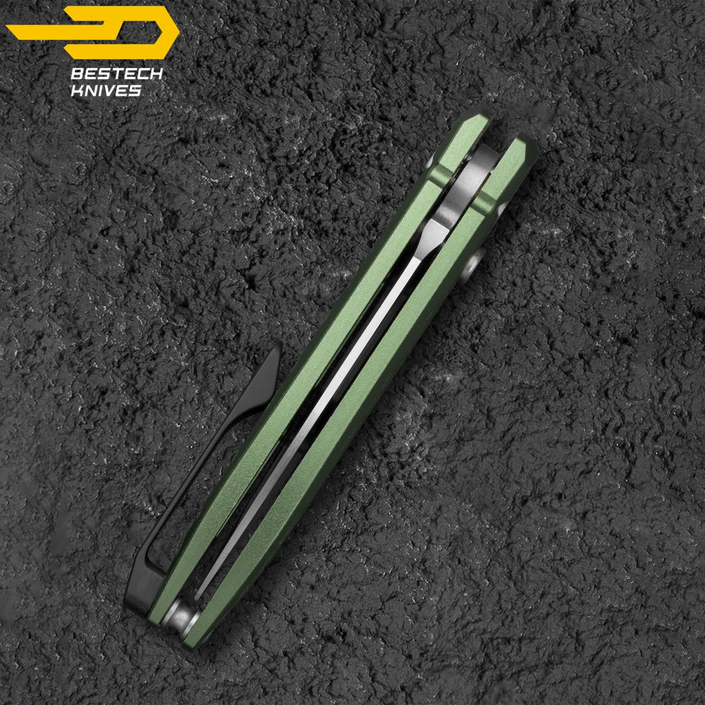 Bestech Faca de Bolso Ququ Aluminio Verde 14C28N — foto 9