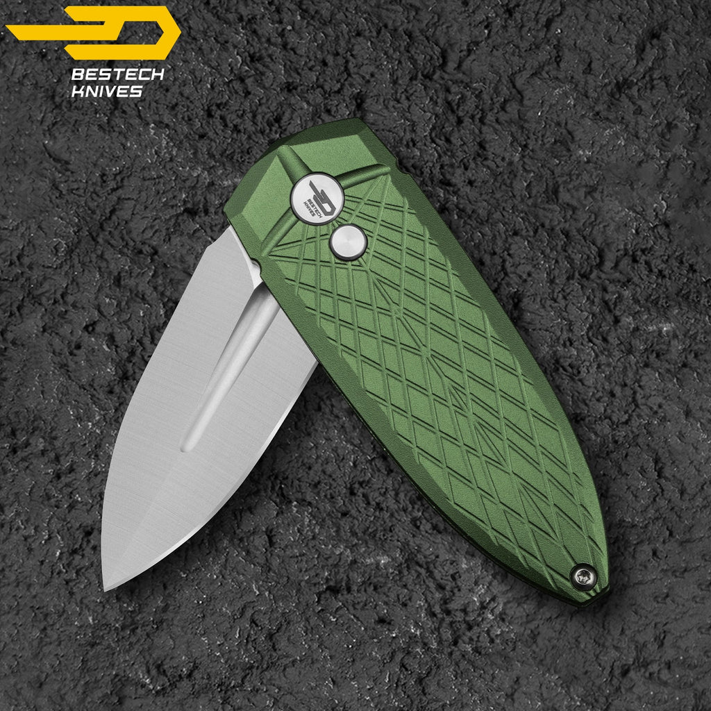 Bestech Faca de Bolso Ququ Aluminio Verde 14C28N — foto 6