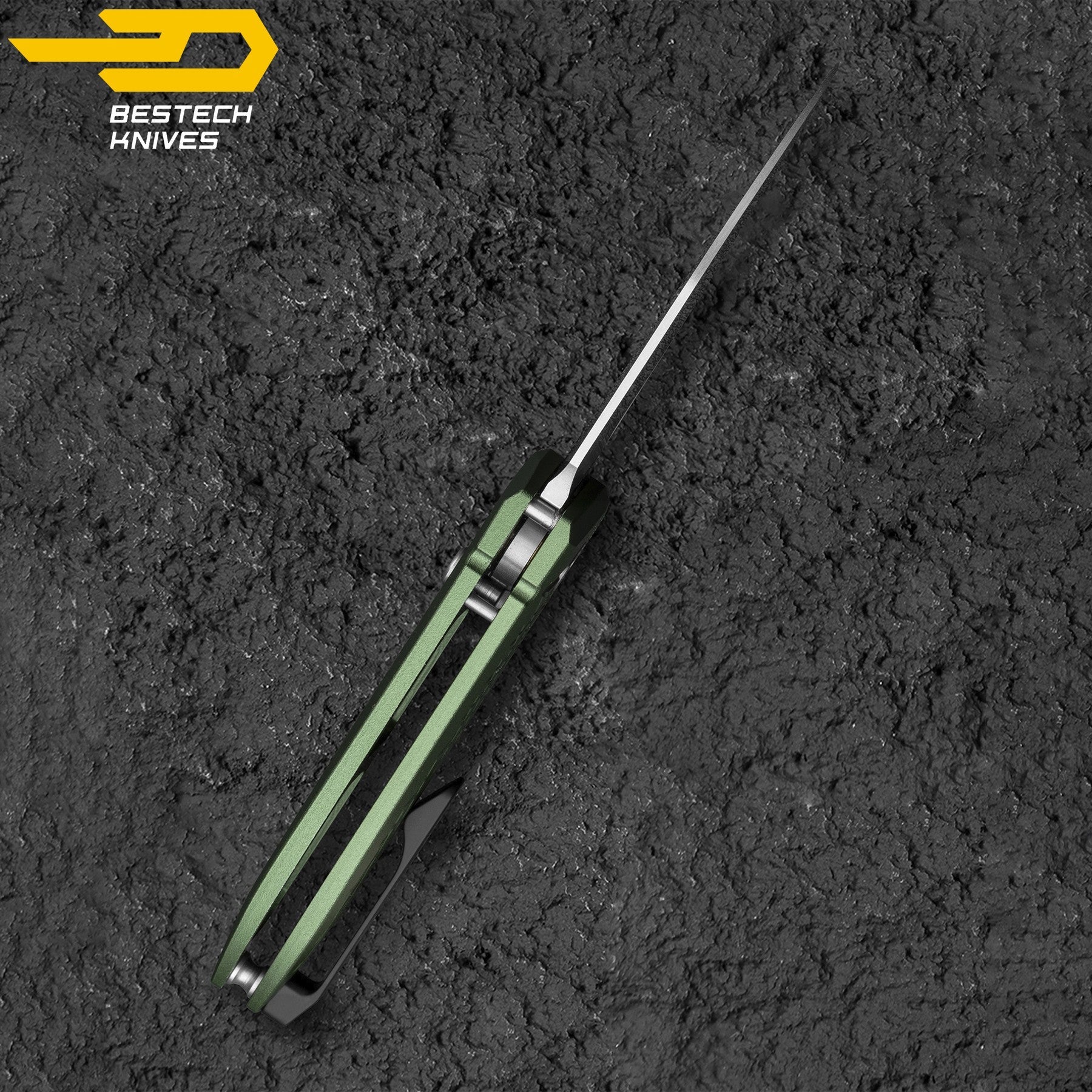 Bestech Faca de Bolso Ququ Aluminio Verde 14C28N — foto 7