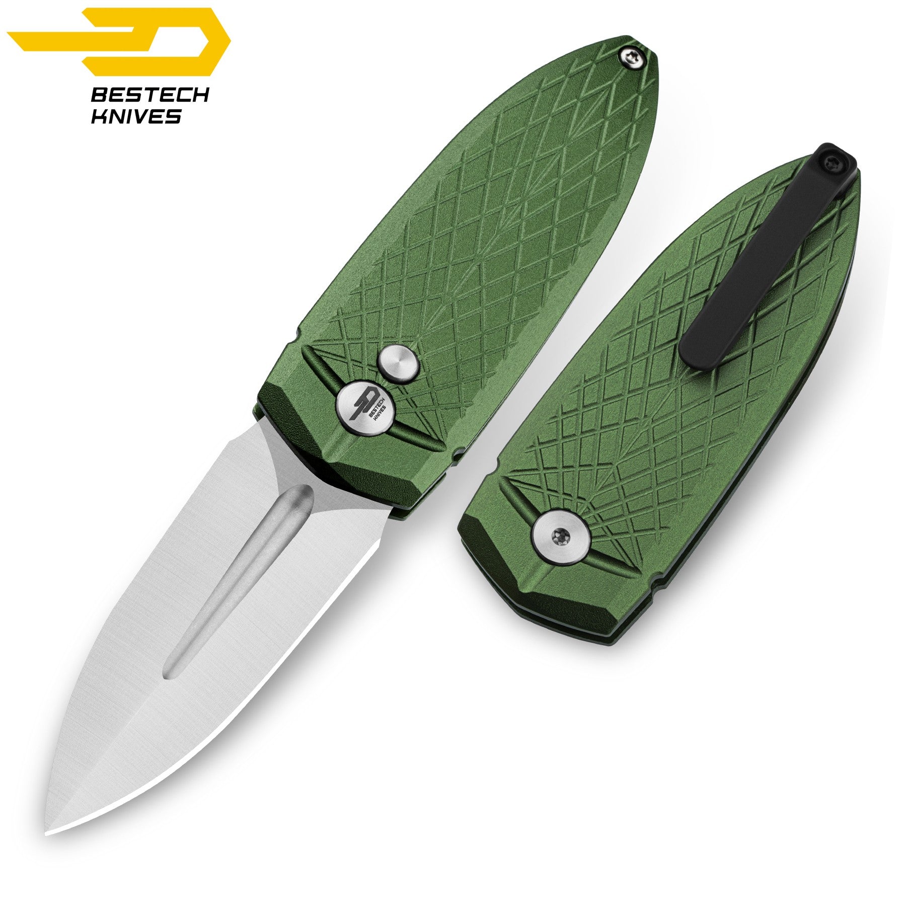 Bestech Faca de Bolso Ququ Aluminio Verde 14C28N — foto 4