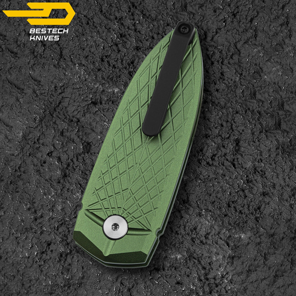 Bestech Faca de Bolso Ququ Aluminio Verde 14C28N — foto 8