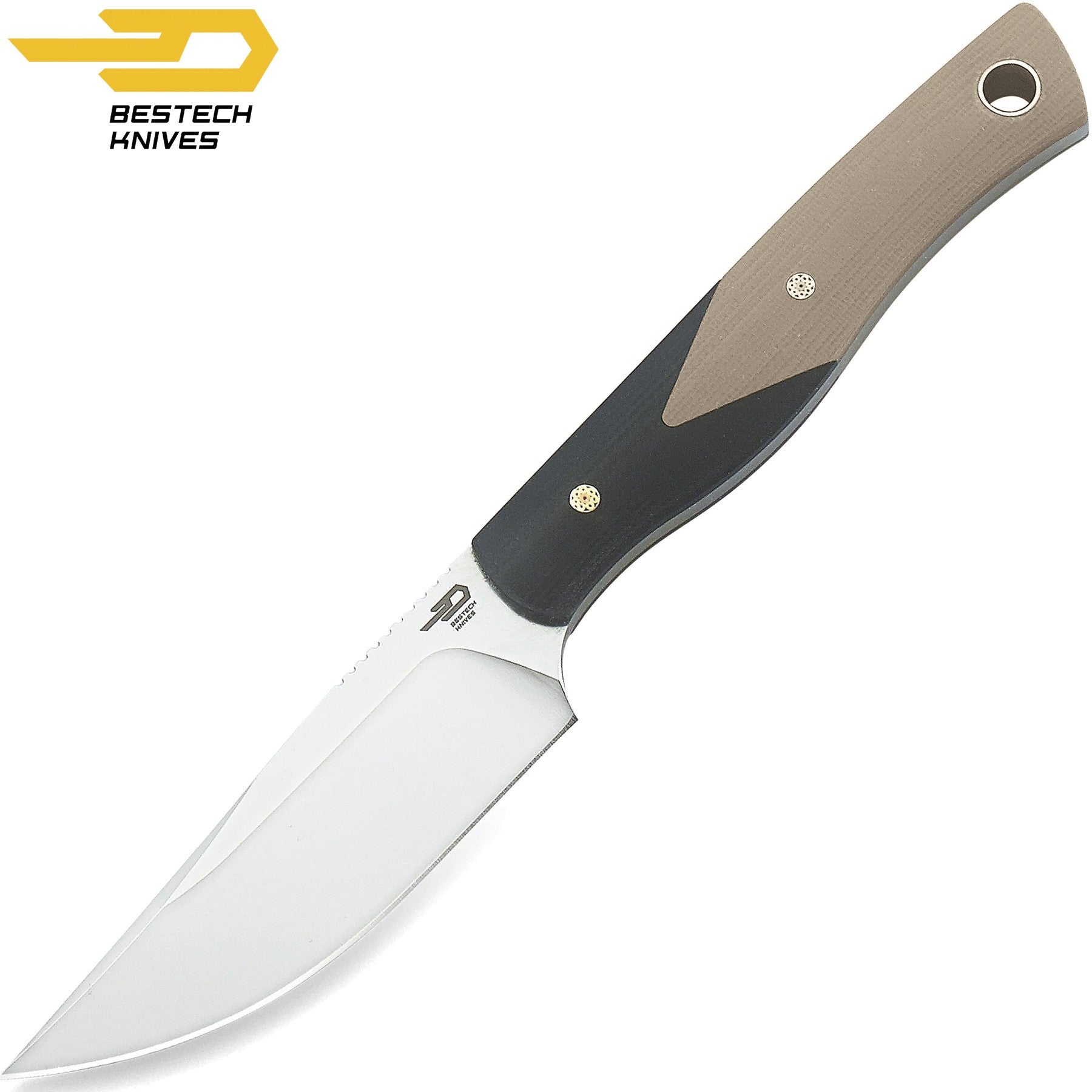 Bestech Faca Heidi Blacksmith Preto e Bege G10 D2