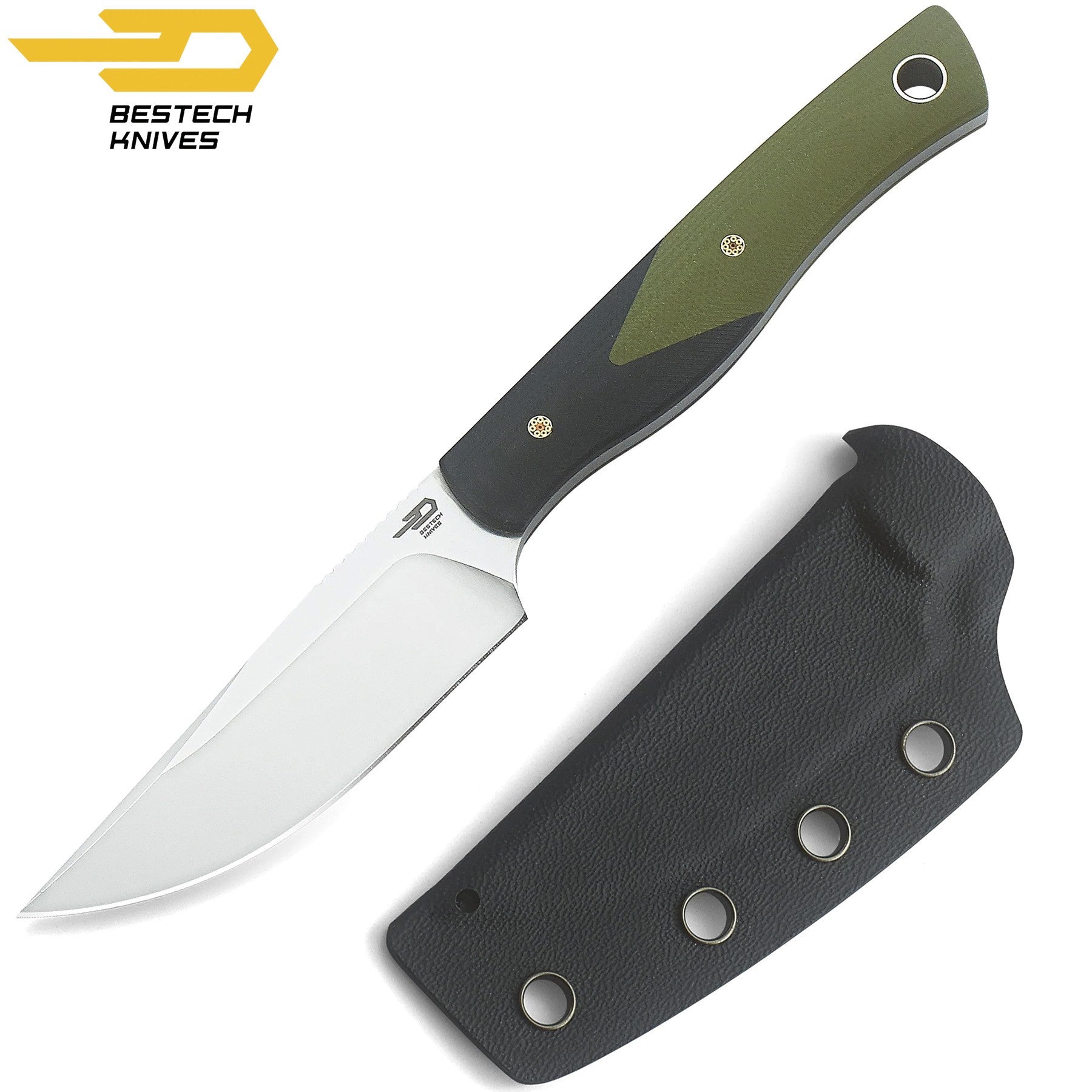 Bestech Faca Heidi Blacksmith Preto e Verde G10 D2 — foto 6