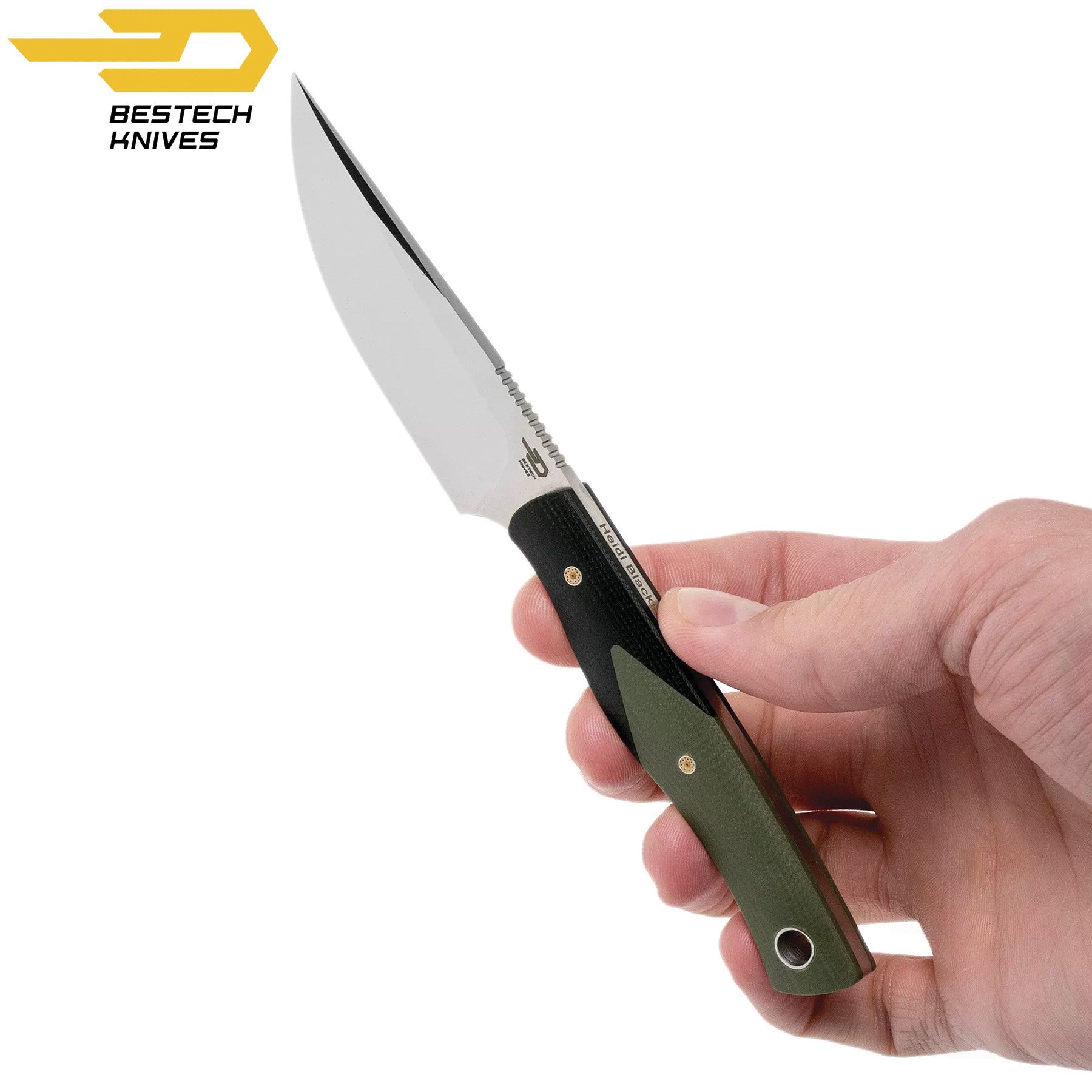 Bestech Faca Heidi Blacksmith Preto e Verde G10 D2 — foto 3