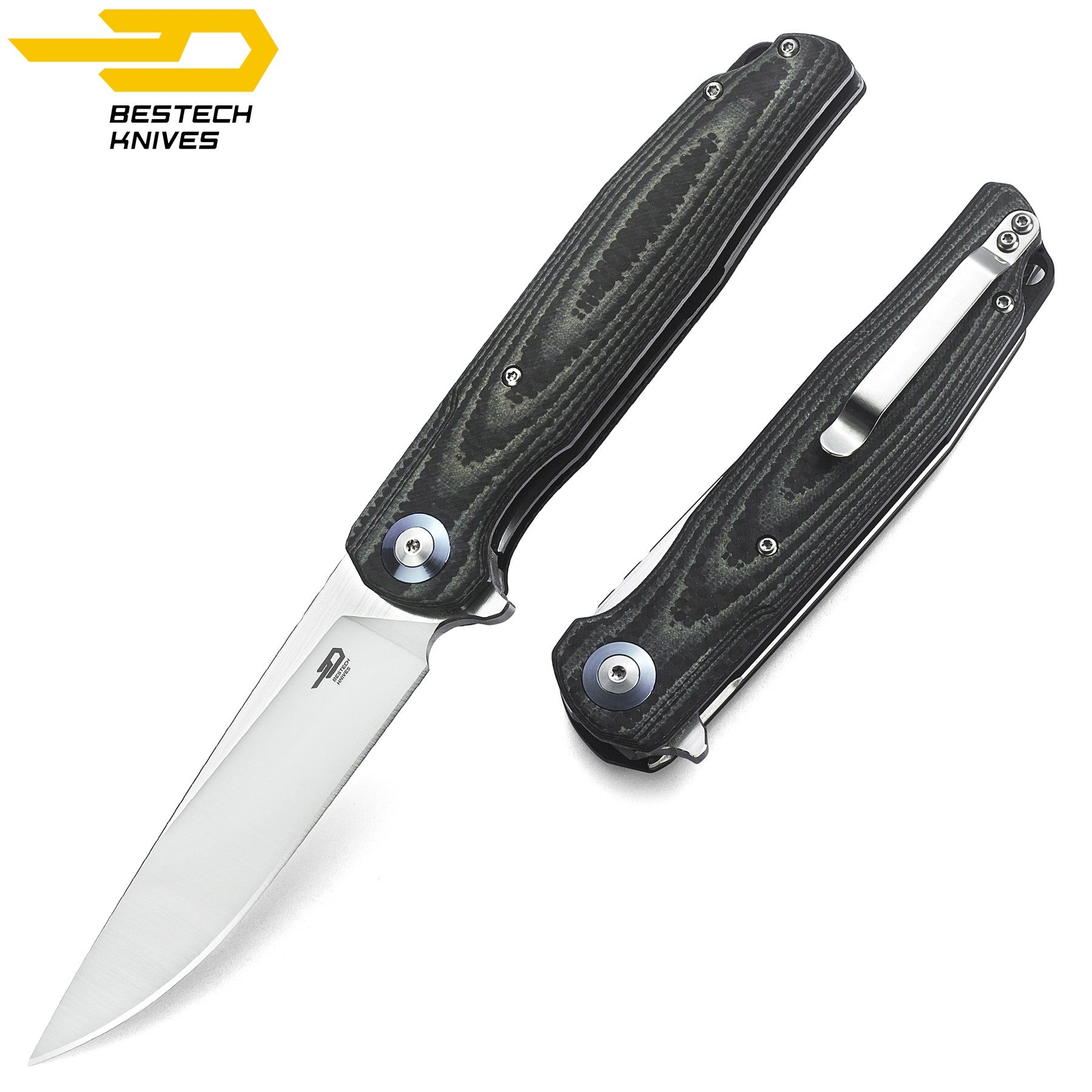 Bestech Navalha Ascot Fibra de Carbono Bege G10 D2 — foto 3