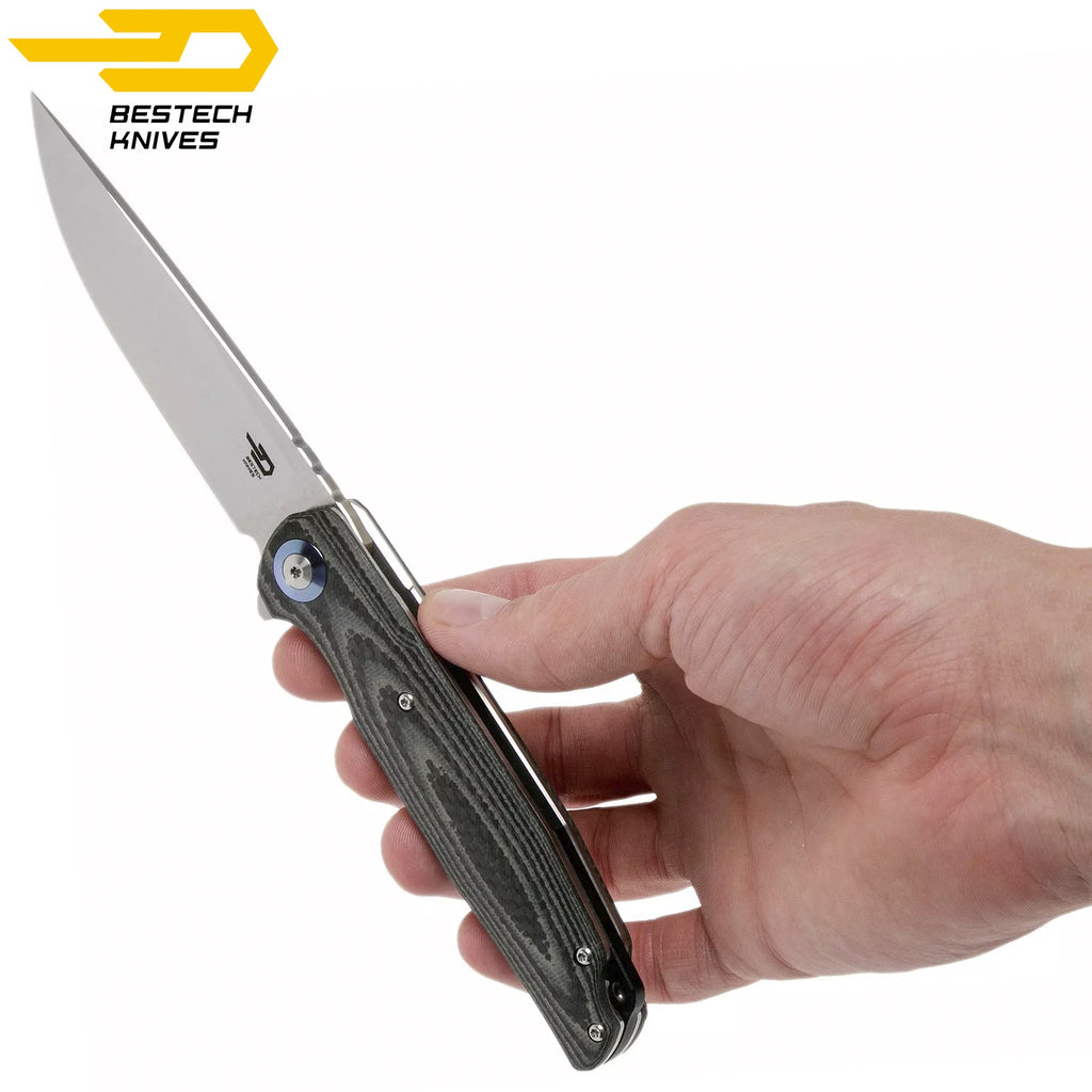 Bestech Navalha Ascot Fibra de Carbono Bege G10 D2 — foto 4