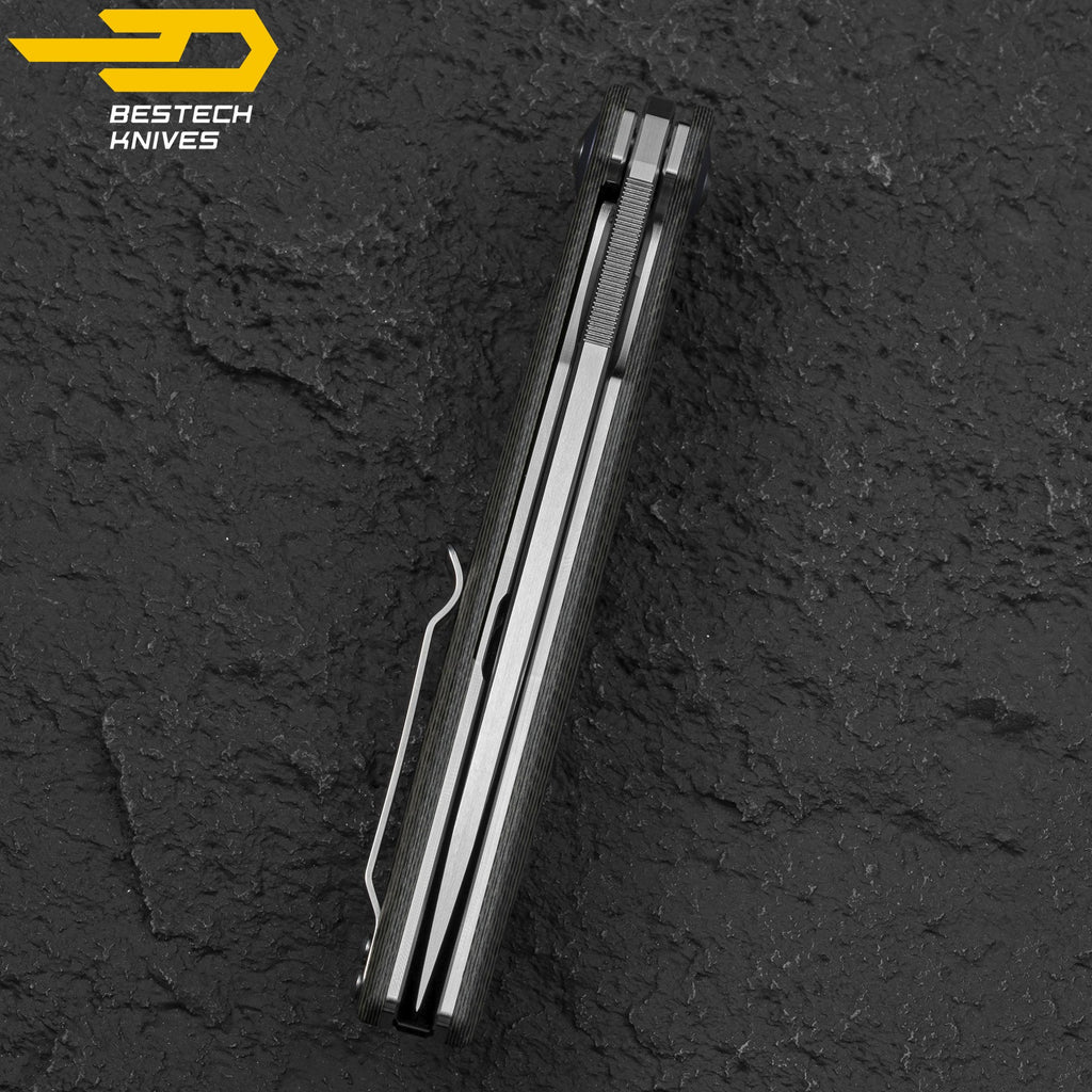 Bestech Navalha Ascot Fibra de Carbono Bege G10 D2 — foto 8