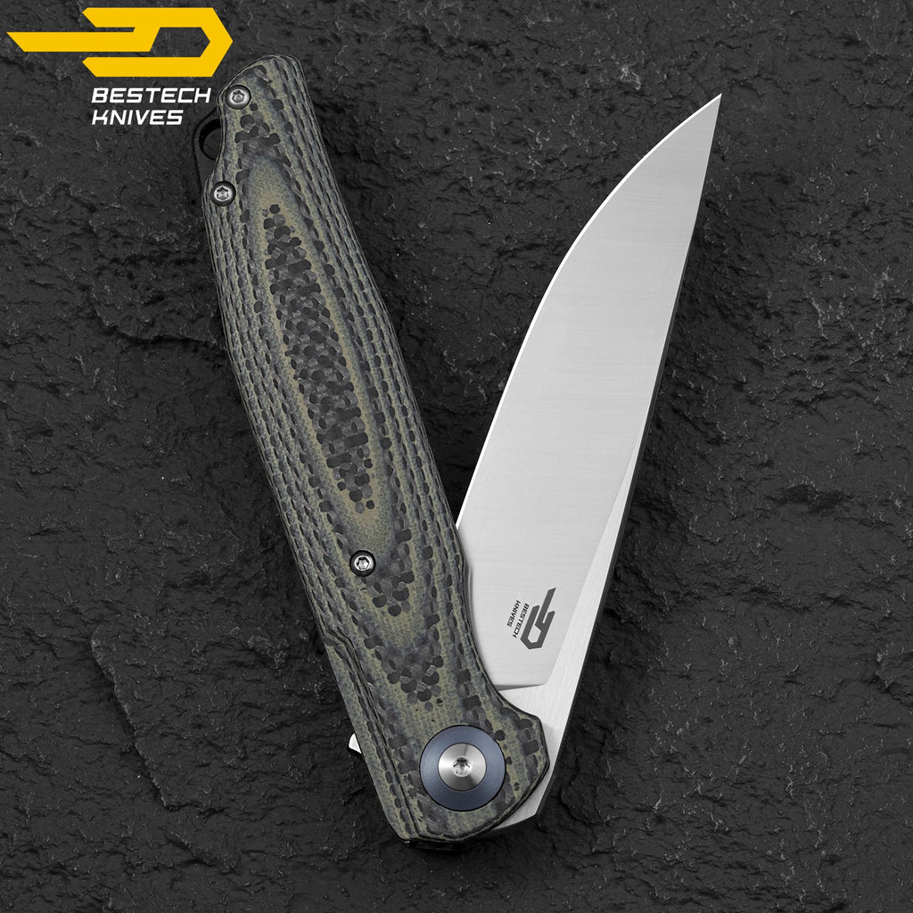 Bestech Navalha Ascot Fibra de Carbono Bege G10 D2 — foto 6