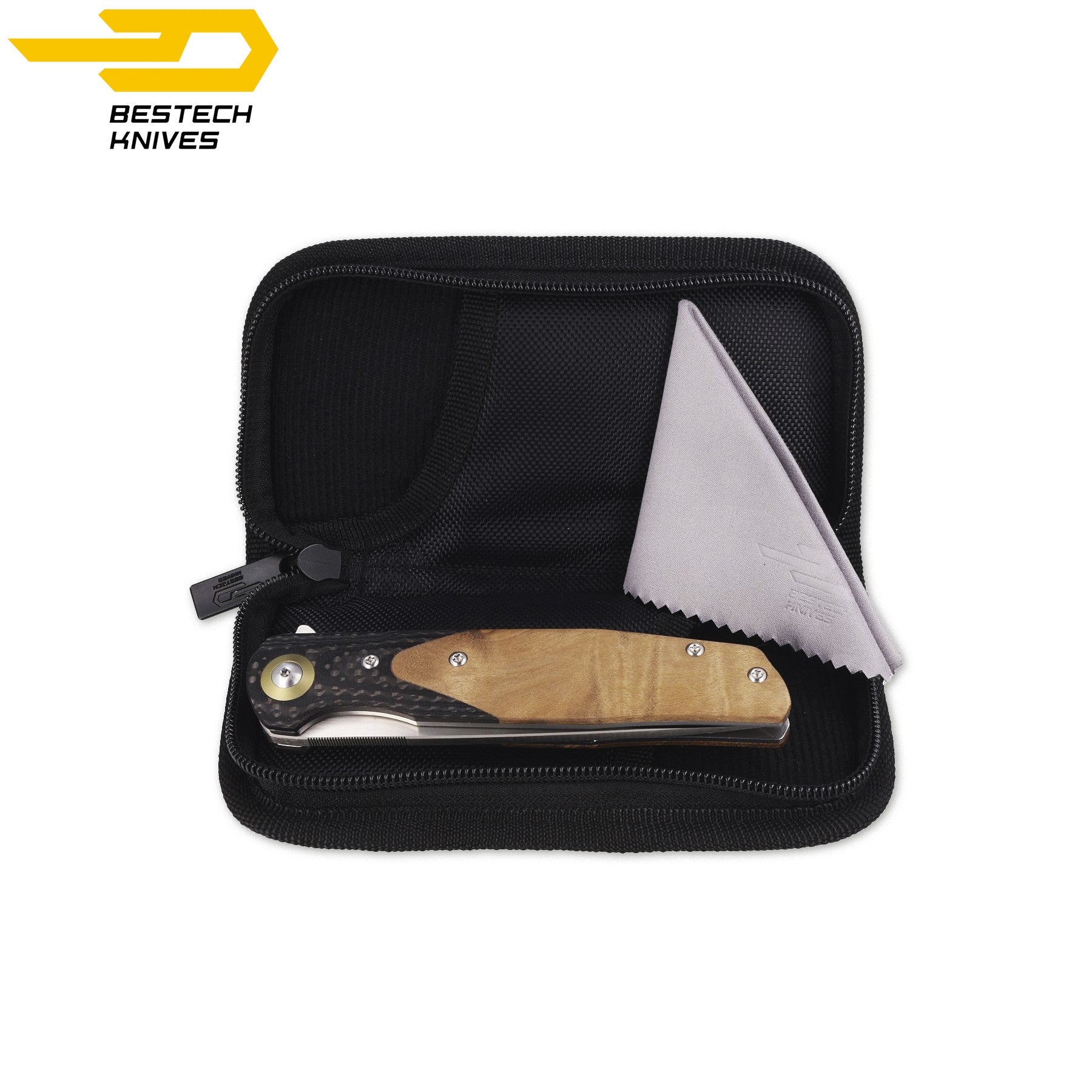 Bestech Navalha Ascot Fibra de Carbono Madeira Burl Clara G10 — foto 7