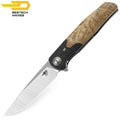 Bestech Navalha Ascot Fibra de Carbono Madeira Burl Clara G10