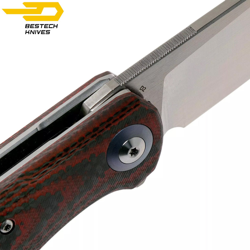 Bestech Navalha Ascot Fibra de Carbono Vermelho G10 D2 — foto 4