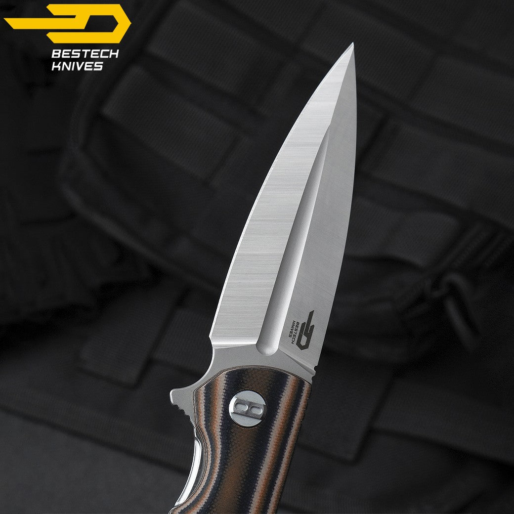 Bestech Navalha Fin Preto Laranja Bege G10 14C28N — foto 7
