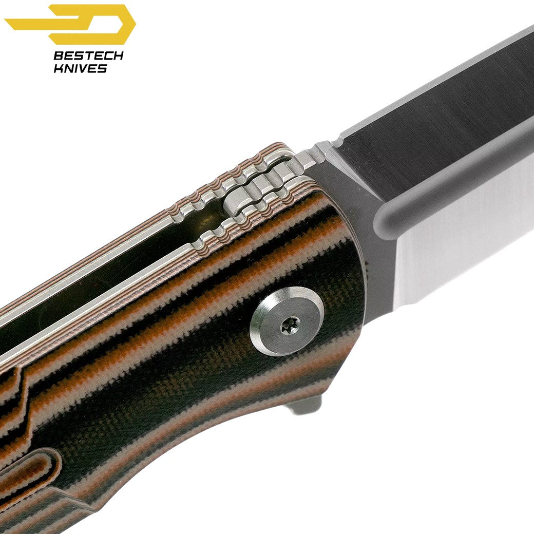 Bestech Navalha Fin Preto Laranja Bege G10 14C28N — foto 4