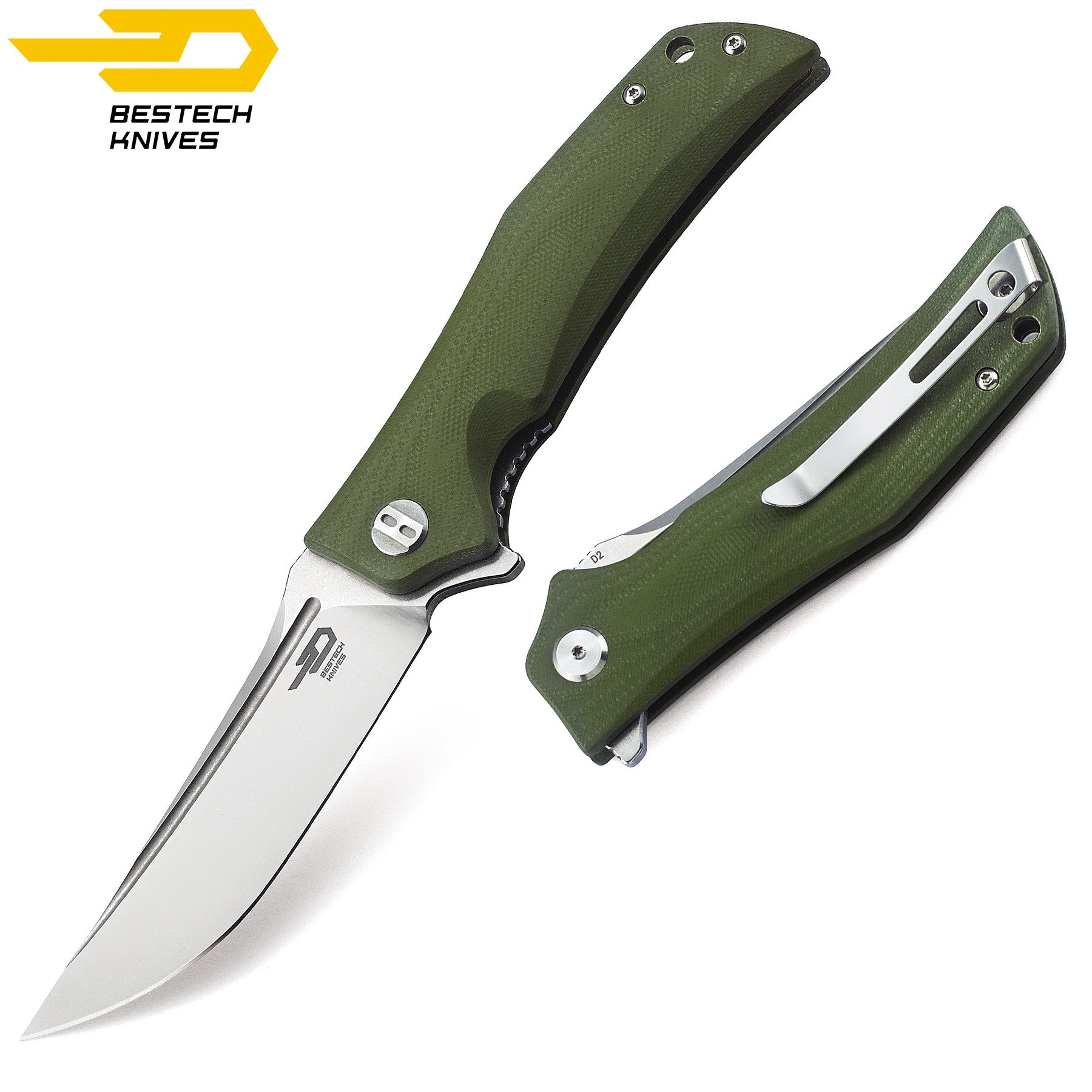 Bestech Navalha Scimitar Verde Tropa G10 D2 — foto 4