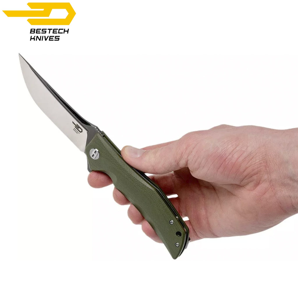 Bestech Navalha Scimitar Verde Tropa G10 D2 — foto 3