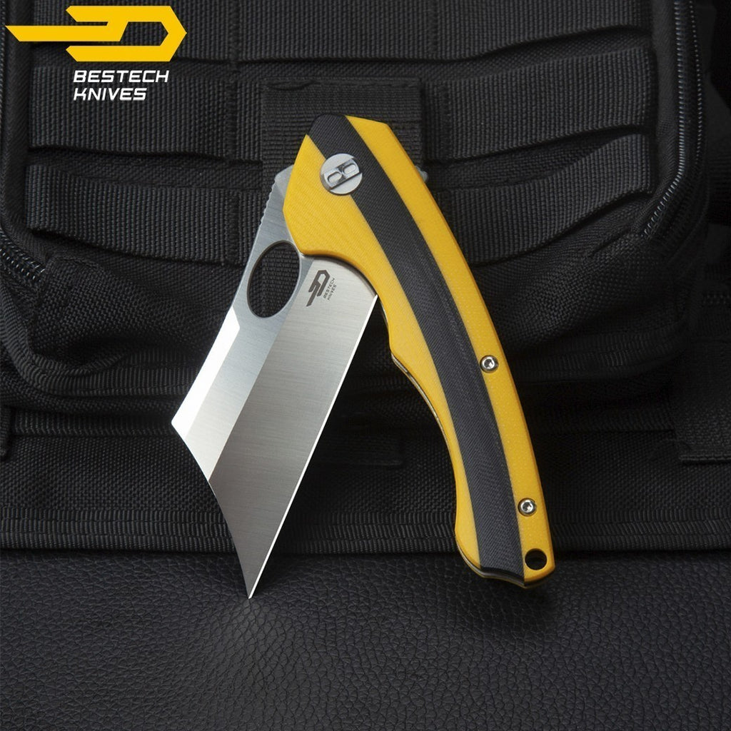 Bestech Navalha Skirmish Amarelo Preto G10 D2 — foto 3
