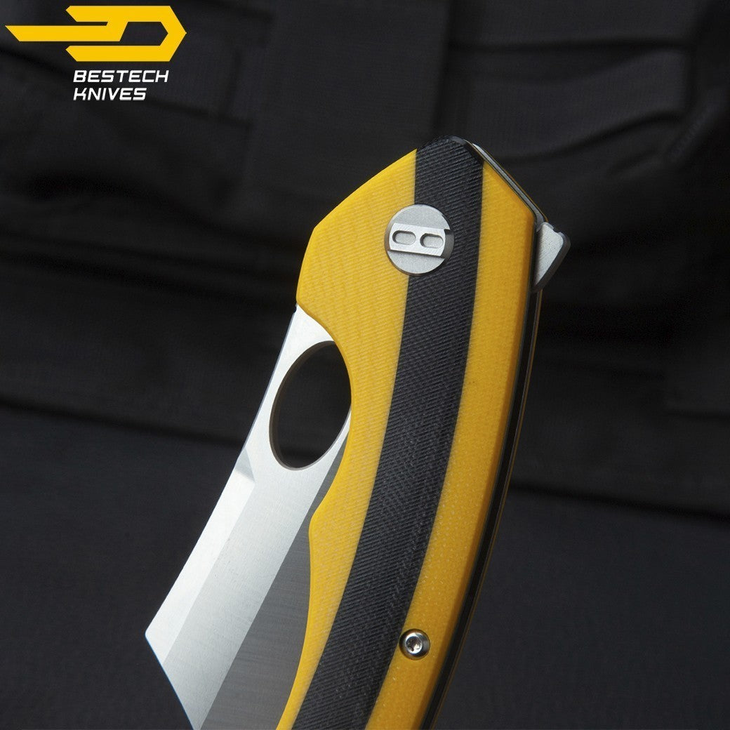 Bestech Navalha Skirmish Amarelo Preto G10 D2 — foto 4