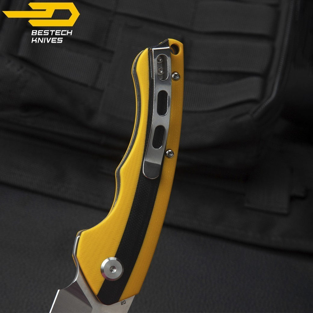 Bestech Navalha Skirmish Amarelo Preto G10 D2 — foto 6