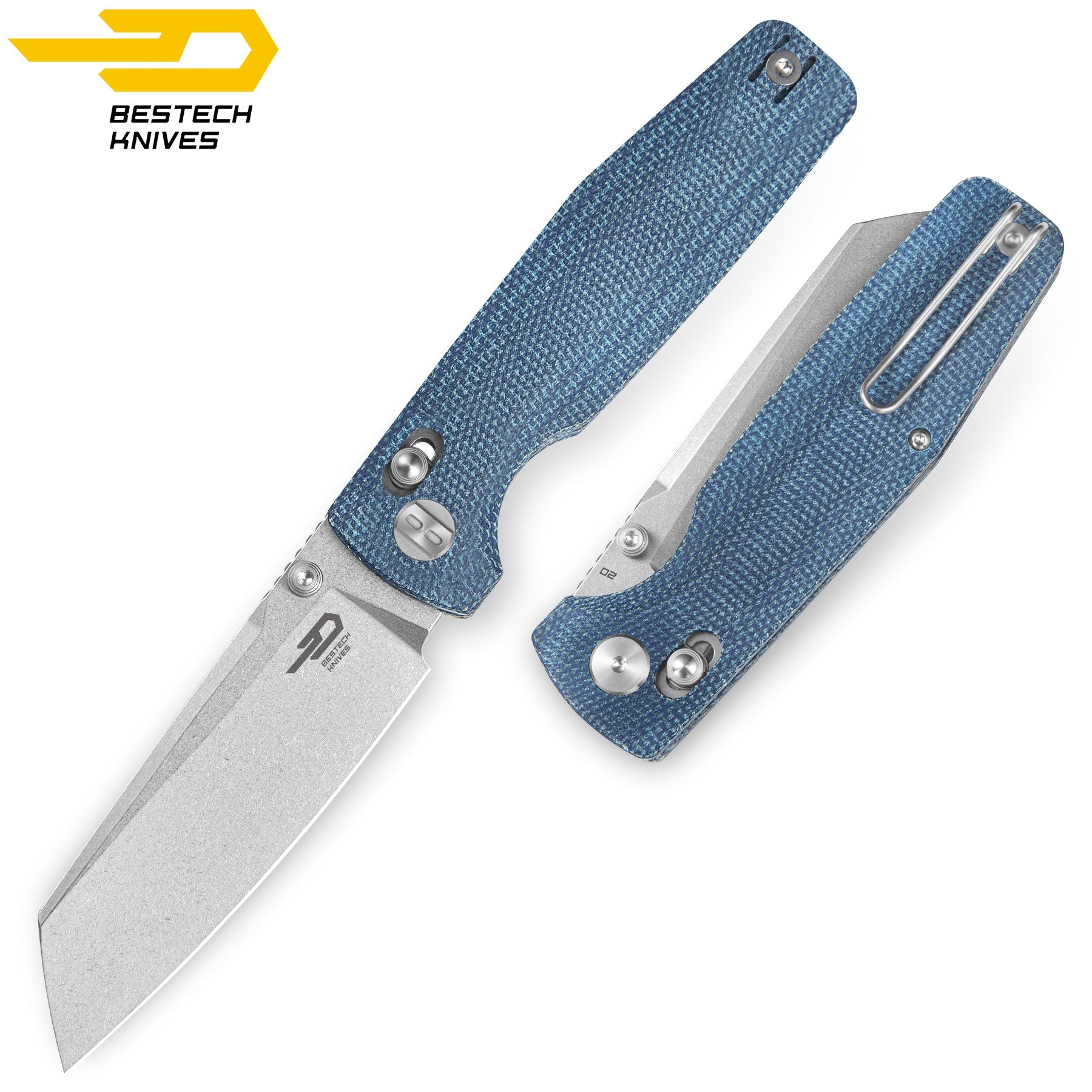 Bestech Navalha Slasher Azul Micarta D2 — foto 3