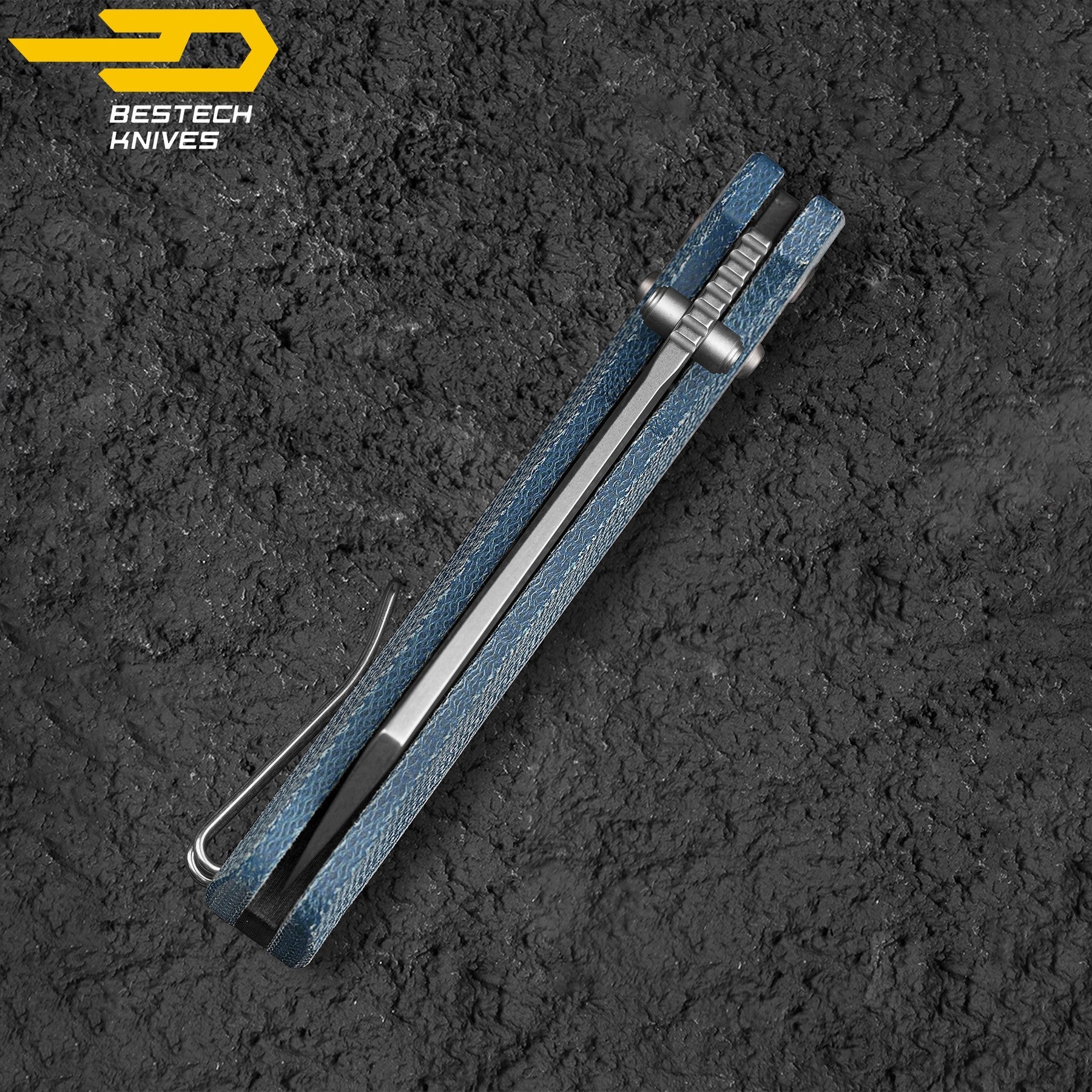 Bestech Navalha Slasher Azul Micarta D2 — foto 7