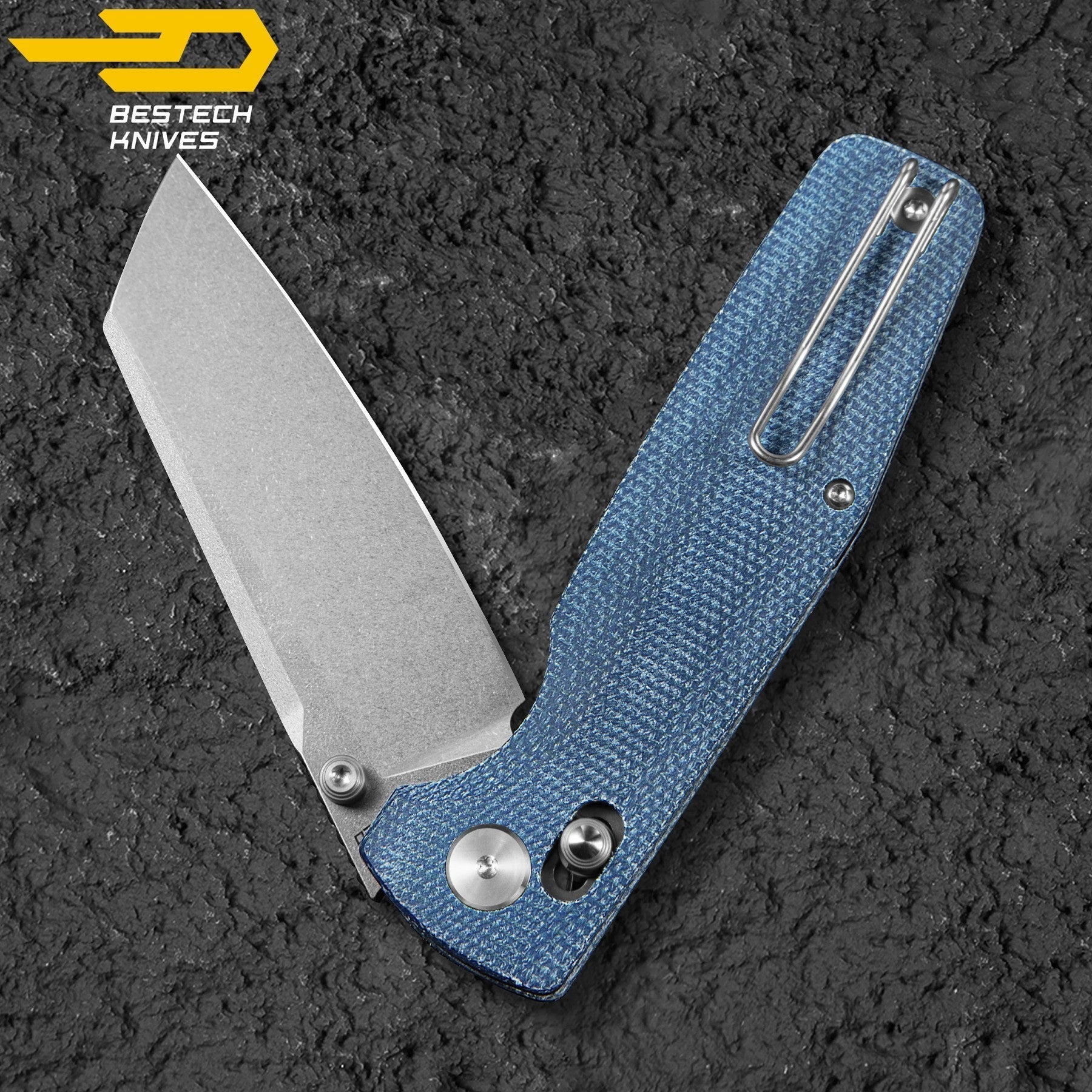 Bestech Navalha Slasher Azul Micarta D2 — foto 5
