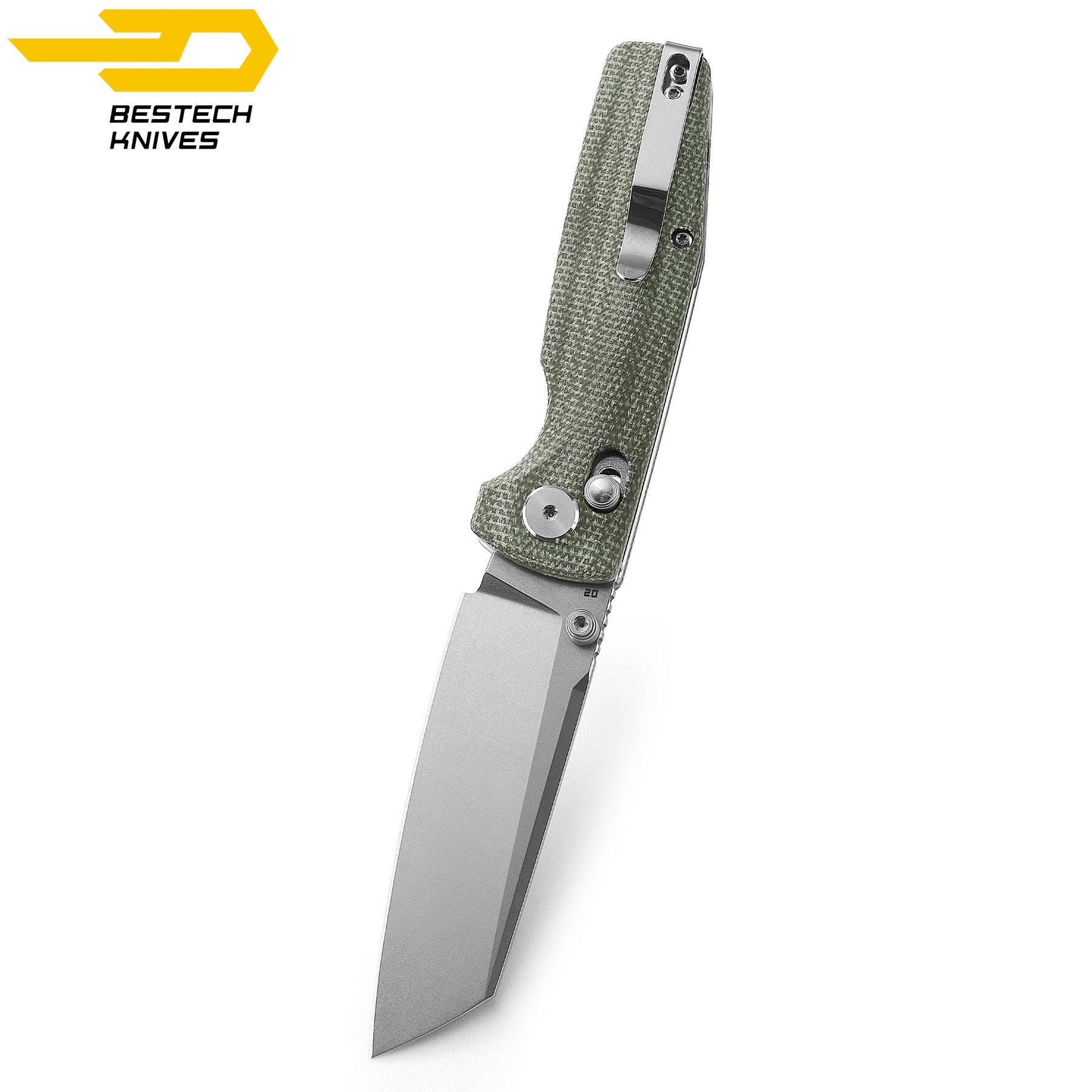 Bestech Navalha Slasher Verde Micarta D2 — foto 3