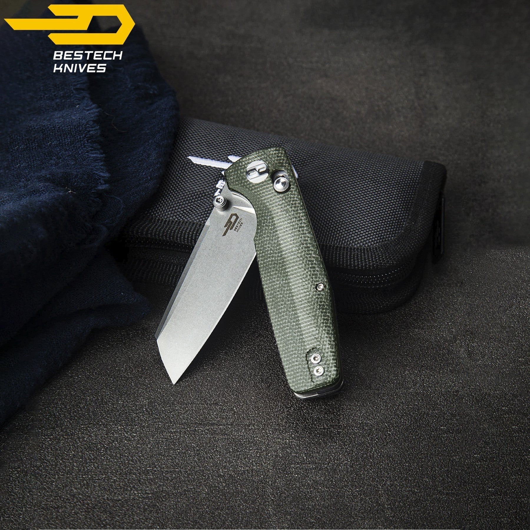 Bestech Navalha Slasher Verde Micarta D2 — foto 5