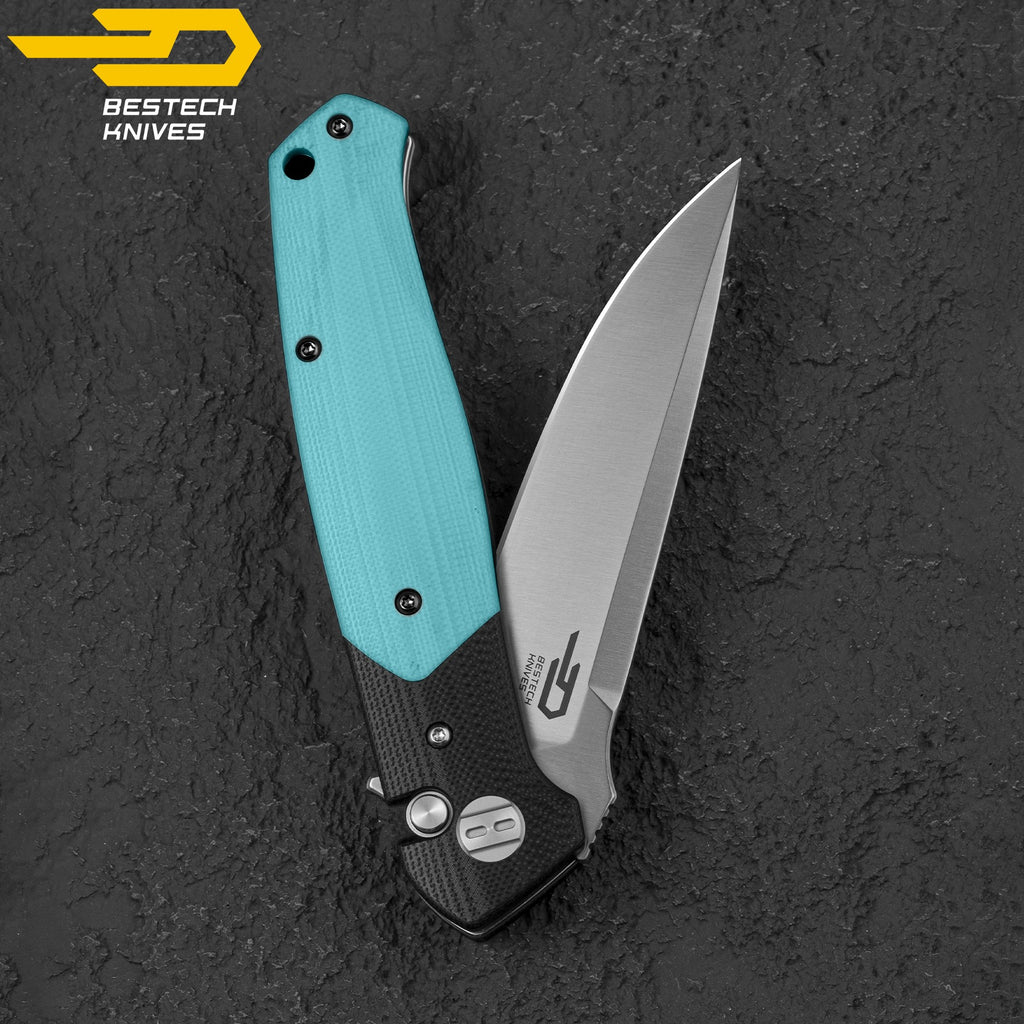 Bestech Navalha Swordfish Preto Azul G10 14C28N — foto 5