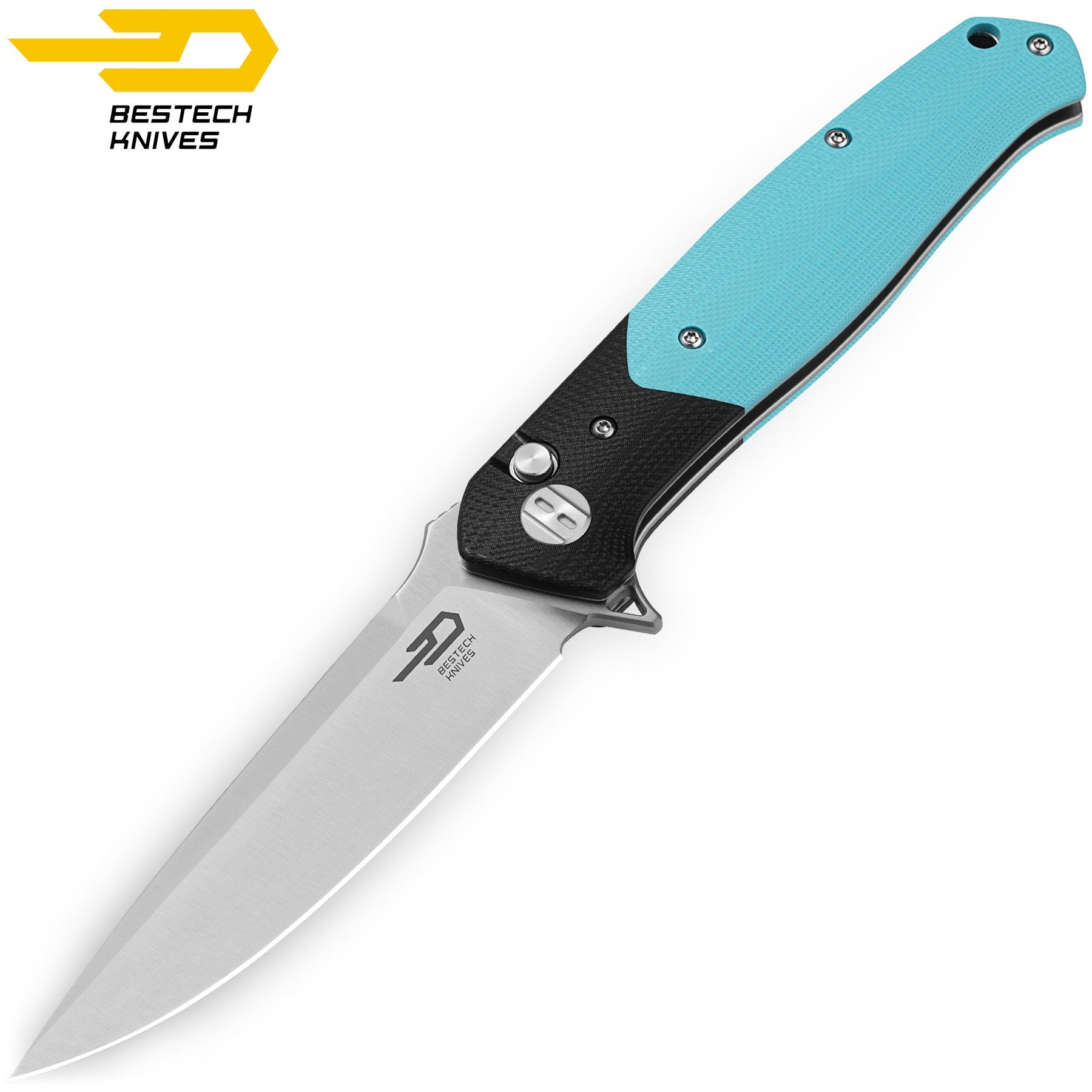 Bestech Navalha Swordfish Preto Azul G10 14C28N