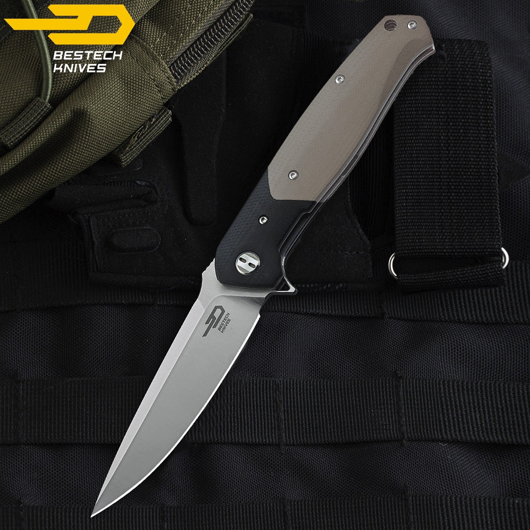 Bestech Navalha Swordfish Preto Bege G10 D2 — foto 8