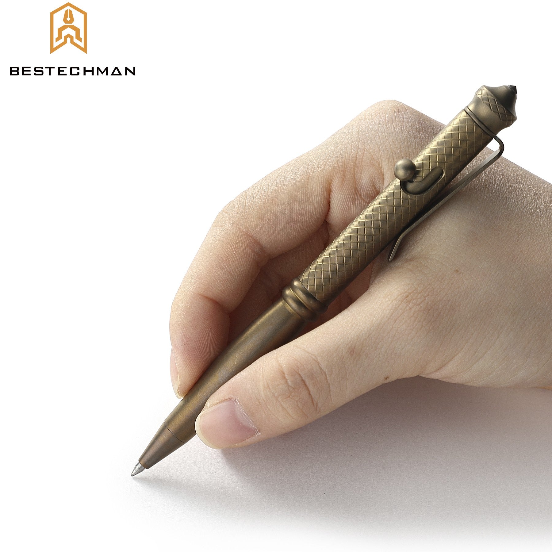 Bestechman Caneta Tatica Scribe Bronze Titanio Quebra Vidros — foto 4