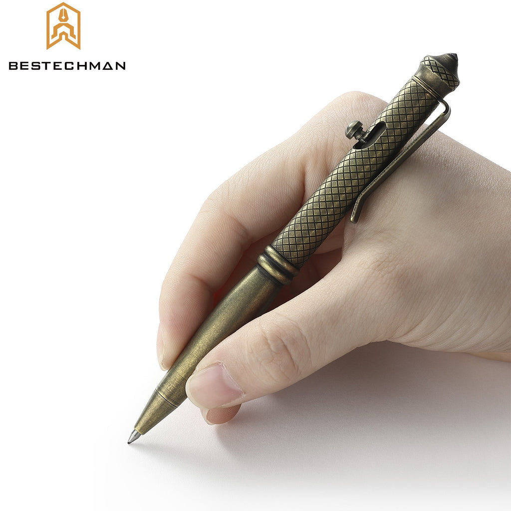 Bestechman Caneta Tatica Scribe Bronze Titanio Stonewash Quebra Vidros — foto 4