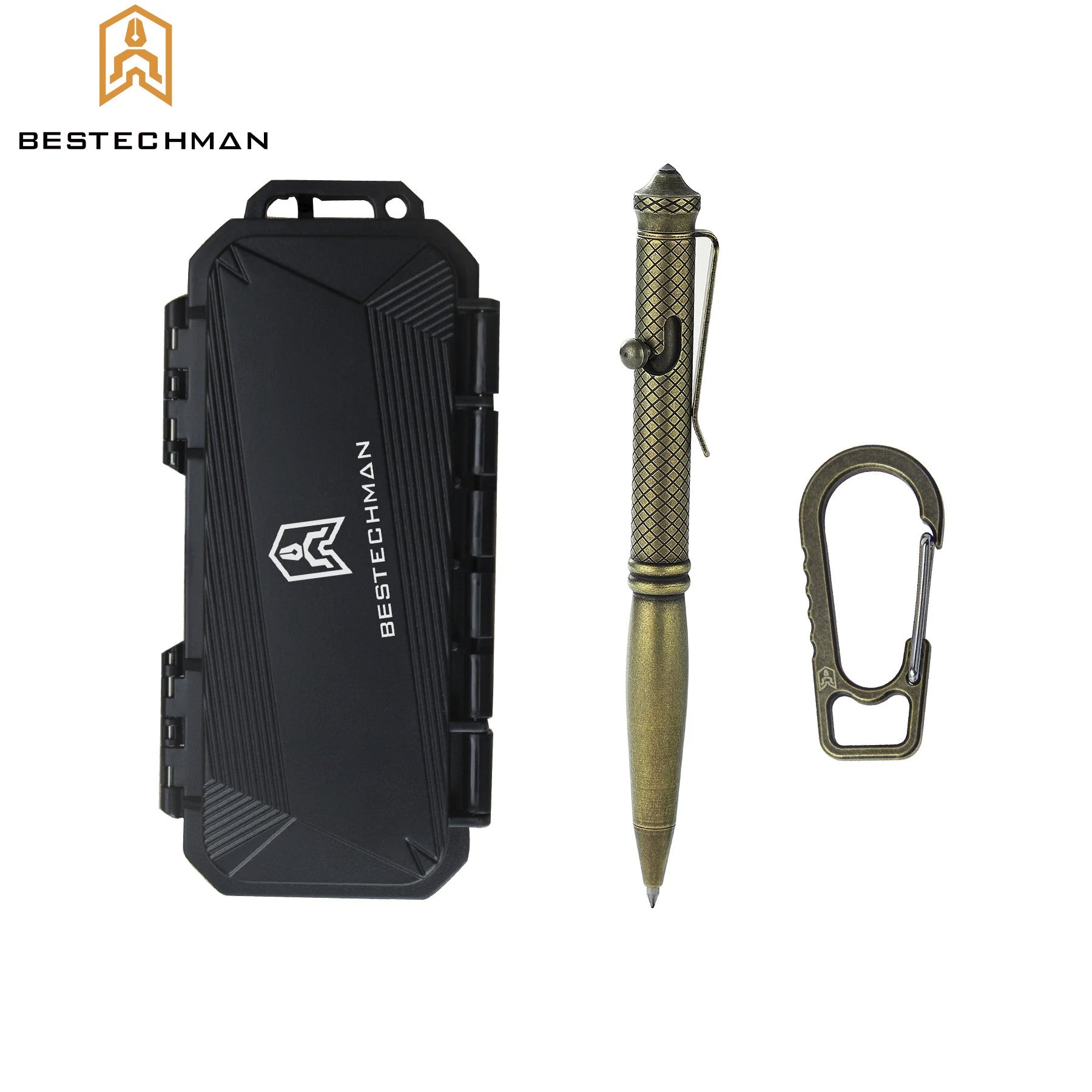 Bestechman Caneta Tatica Scribe Bronze Titanio Stonewash Quebra Vidros — foto 2