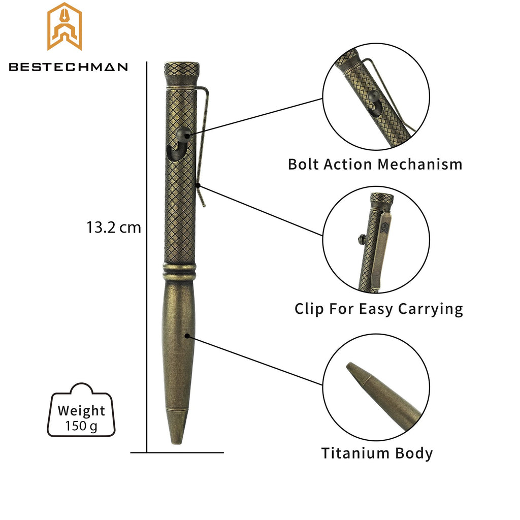 Bestechman Caneta Tatica Scribe Bronze Titanio Stonewash — foto 6