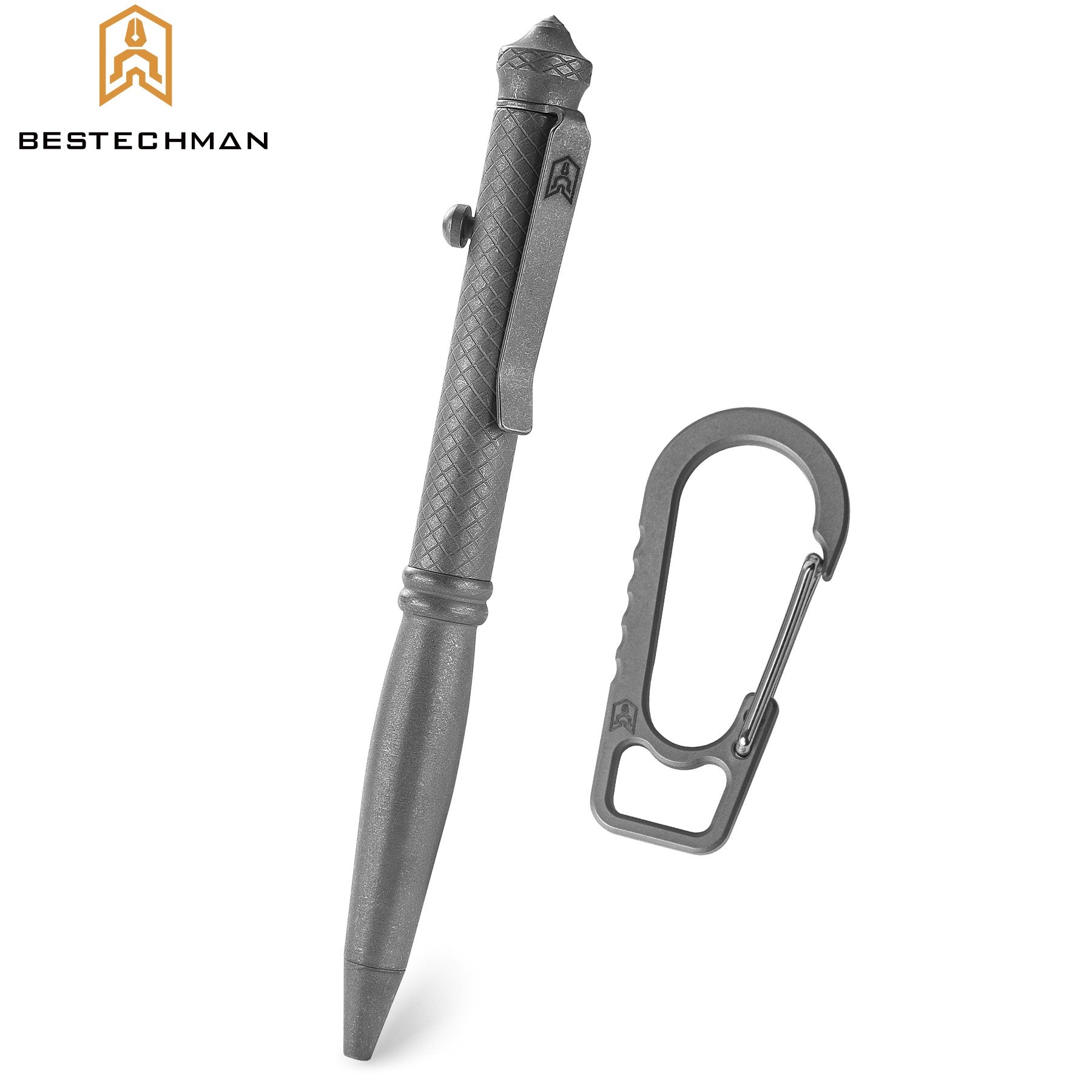 Bestechman Caneta Tatica Scribe Titanio Cinzento Quebra Vidros