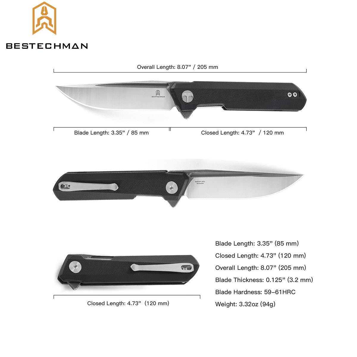 Bestechman Navalha Dundee Preta G10 D2 GT — foto 6