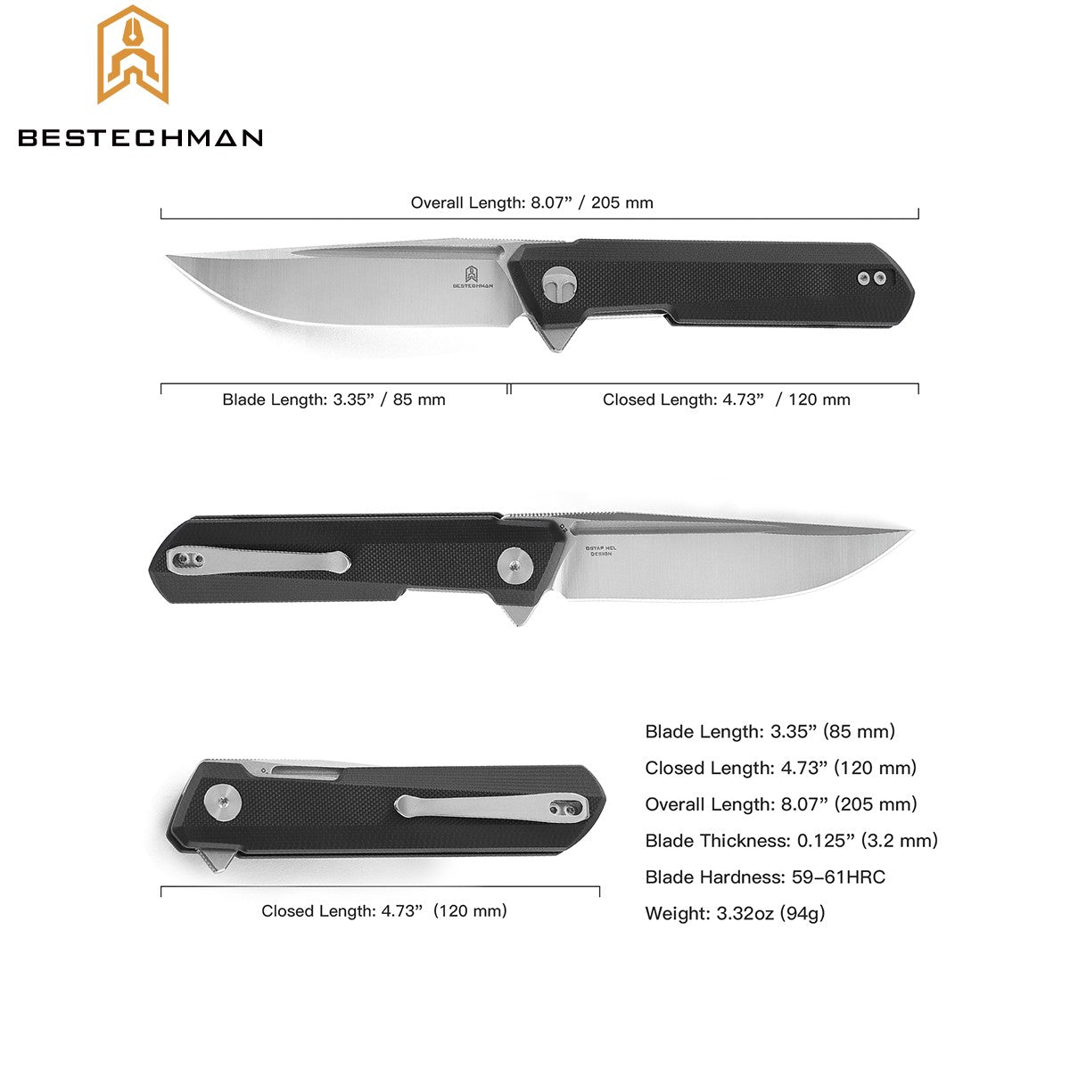 Bestechman Navalha Dundee Preta G10 D2 — foto 6