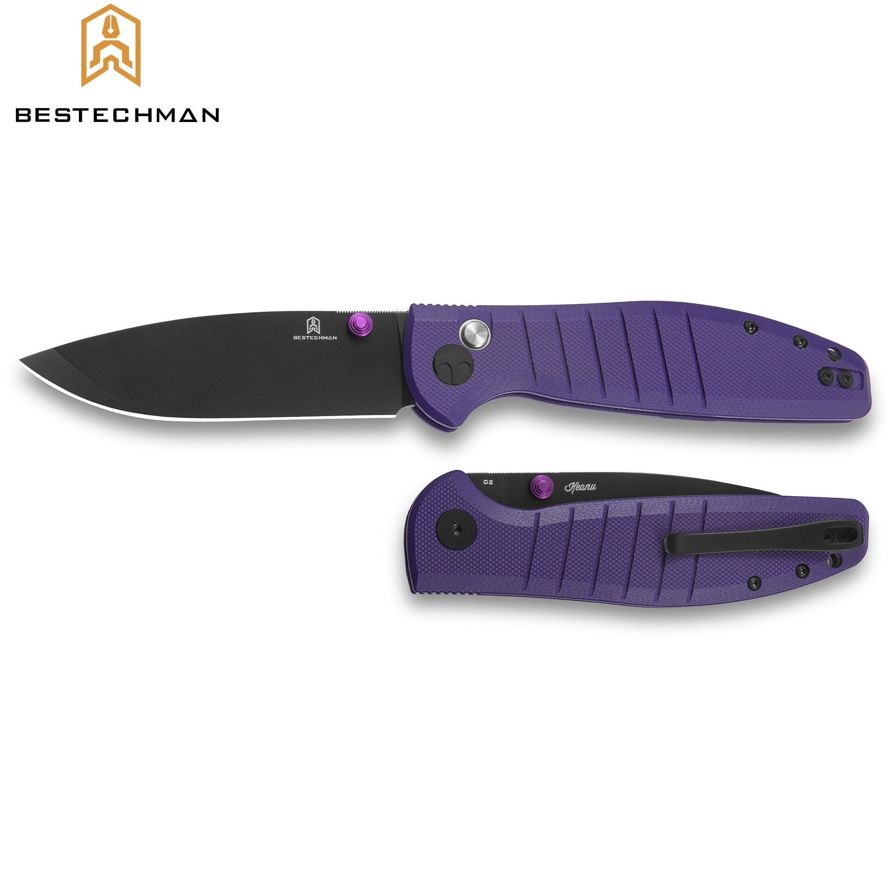 Bestechman Navalha Goodboy Púrpura G10 D2 PVD — foto 3