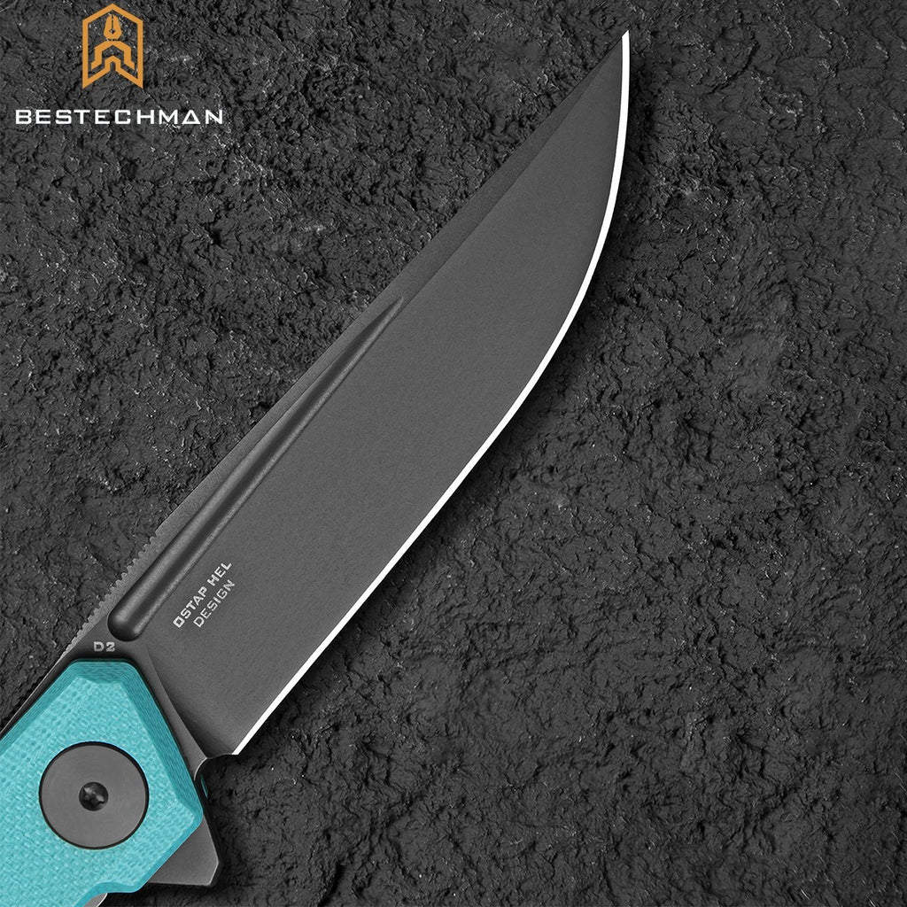 Bestechman Navalha Mini Dundee Azul Tiffany G10 D2 PVD — foto 6