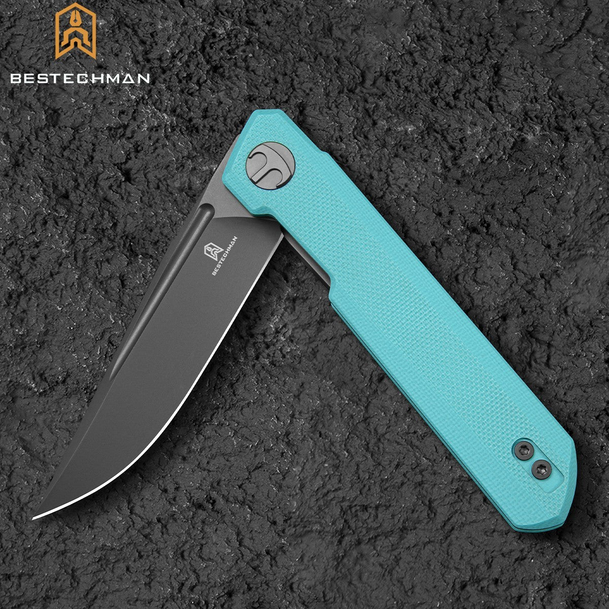 Bestechman Navalha Mini Dundee Azul Tiffany G10 D2 PVD — foto 5