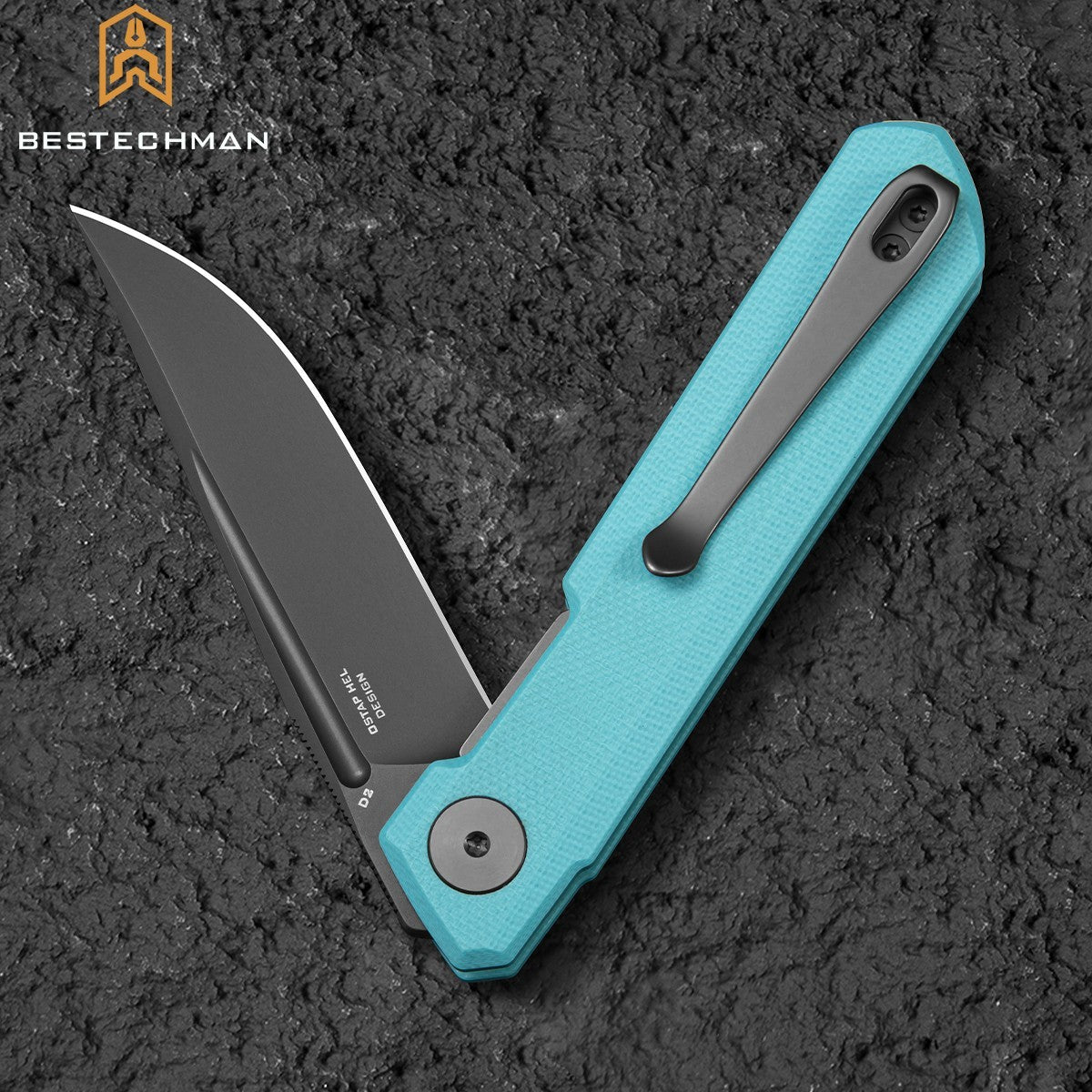 Bestechman Navalha Mini Dundee Azul Tiffany G10 D2 PVD — foto 8