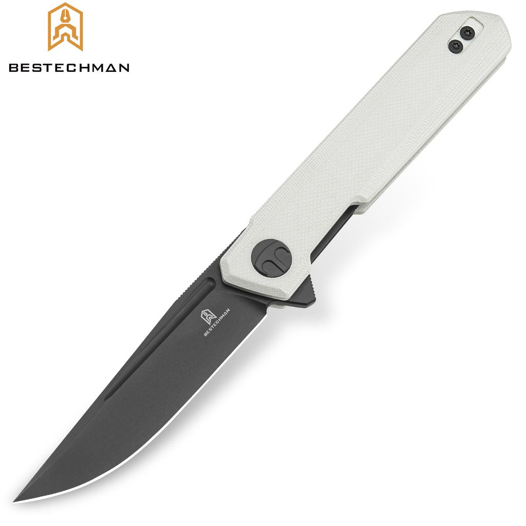 Bestechman Navalha Mini Dundee Branco G10 D2 PVD