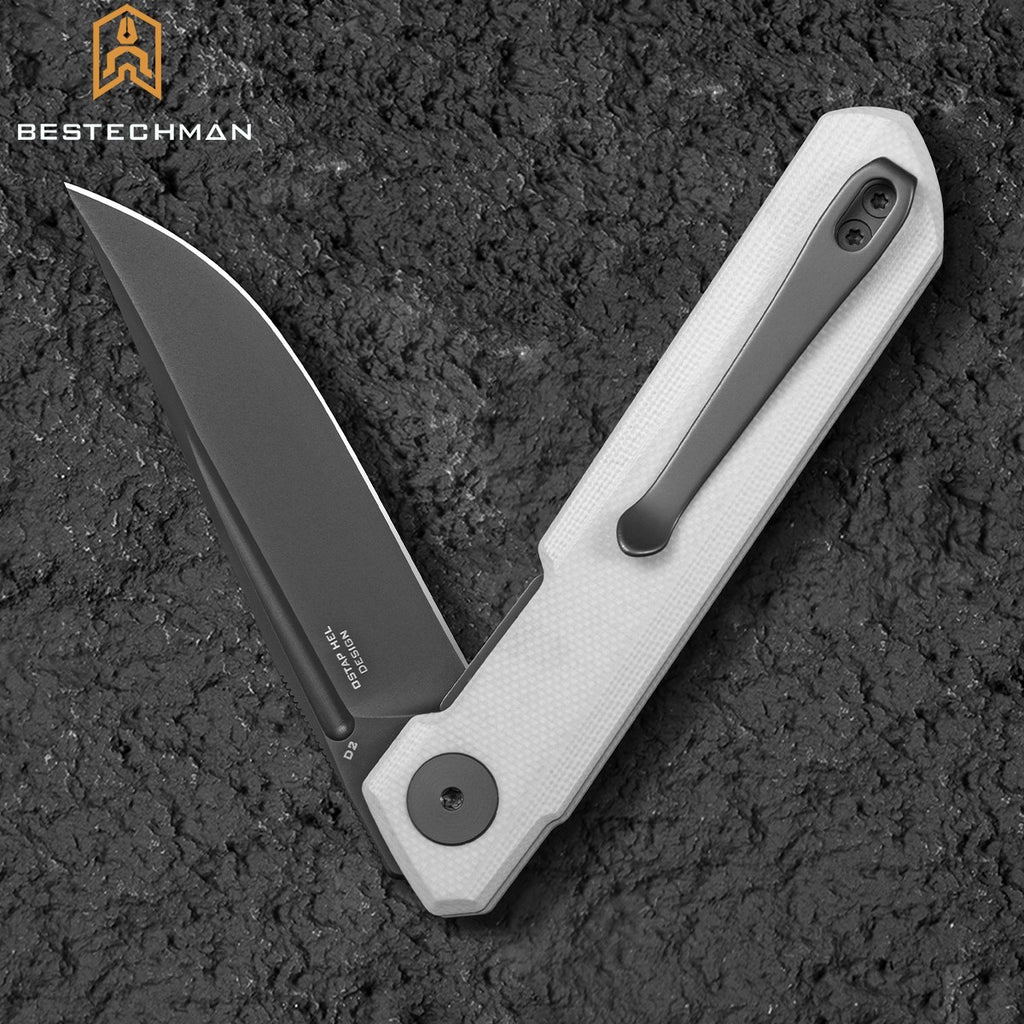 Bestechman Navalha Mini Dundee Branco G10 D2 PVD — foto 8