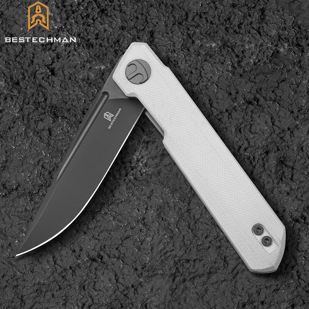 Bestechman Navalha Mini Dundee Branco G10 D2 PVD — foto 5
