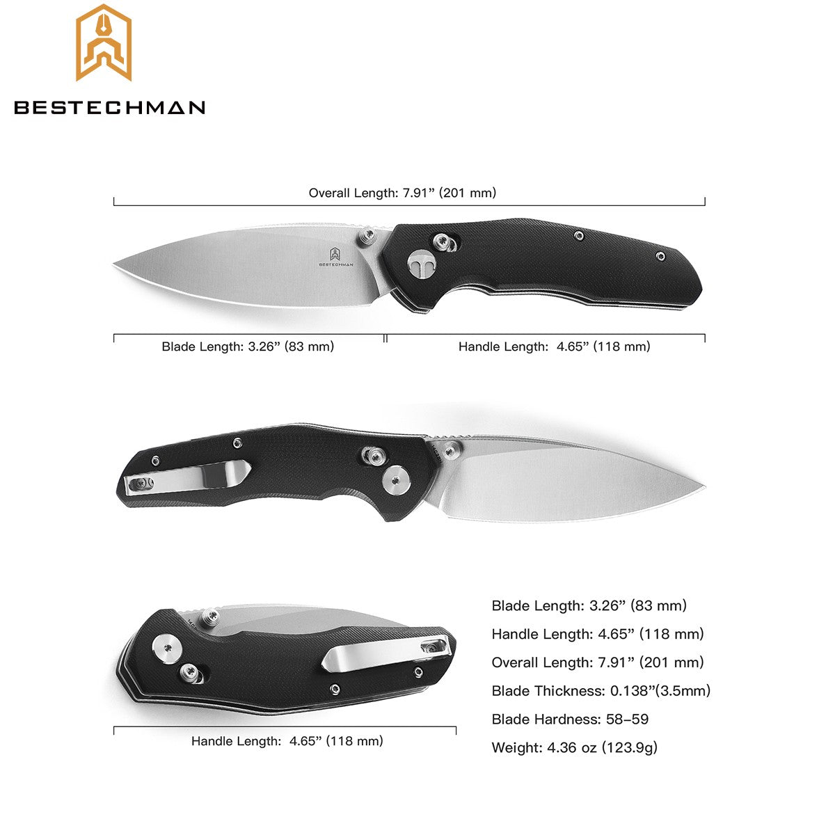 Bestechman Navalha Ronan Preta G10 14C28N — foto 6