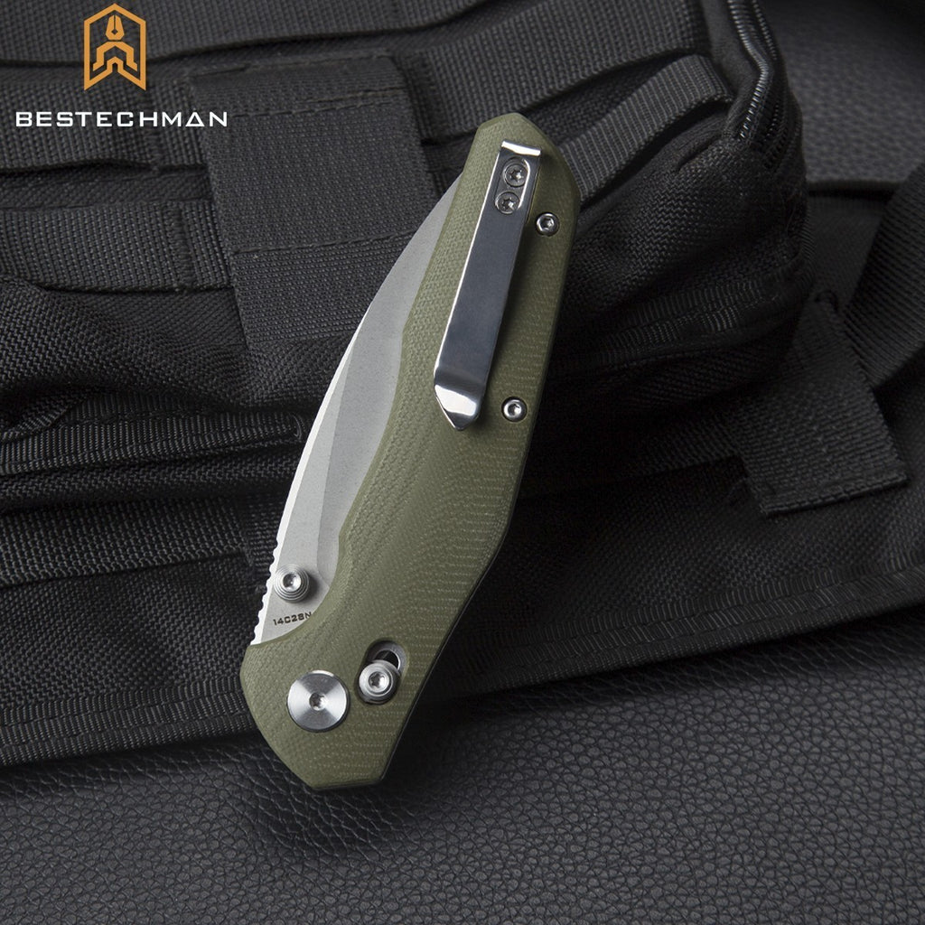 Bestechman Navalha Ronan Verde OD Stonewash  G10 14C28N — foto 10