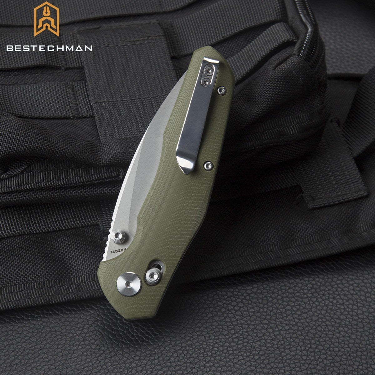 Bestechman Navalha Ronan Verde OD Stonewash  G10 14C28N — foto 10